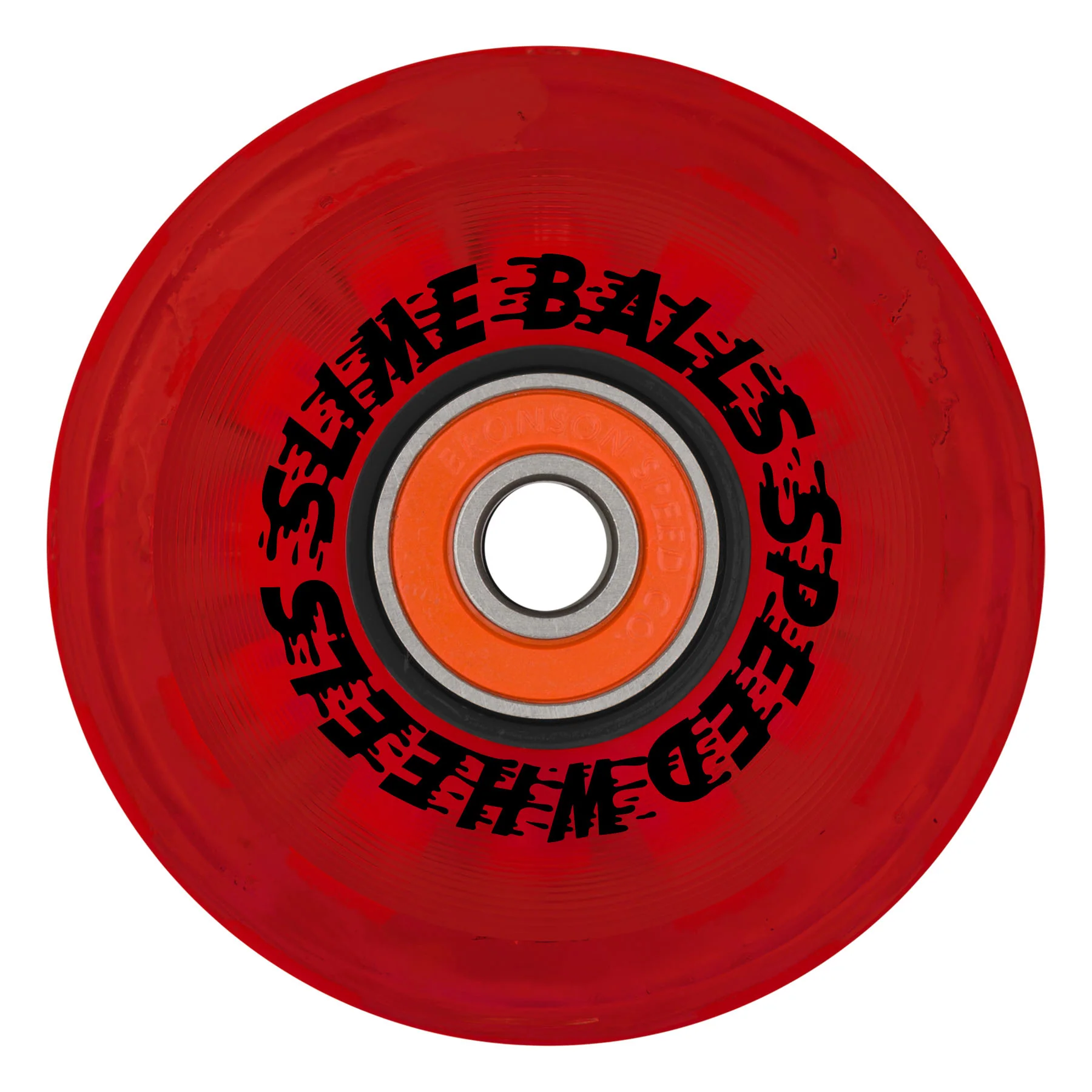 Slime Balls Skateboard Wheels 60mm Cafe Light Ups OG Slime 78A Red w/ Bronson Bearings - Image 3