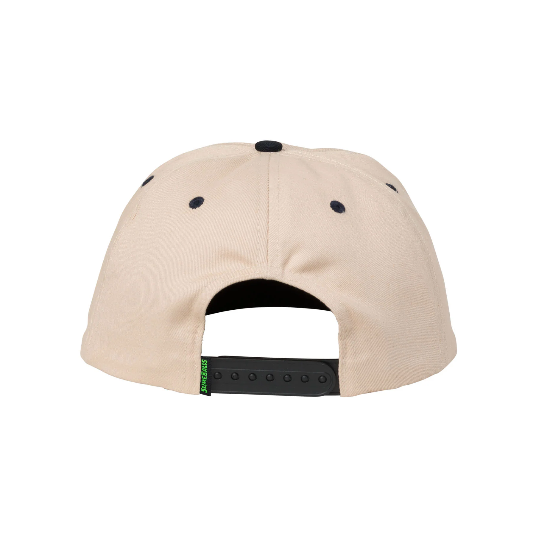Slime Balls Skateboard Wheels Hat SB Strip Snapback Tan/Black - Image 2