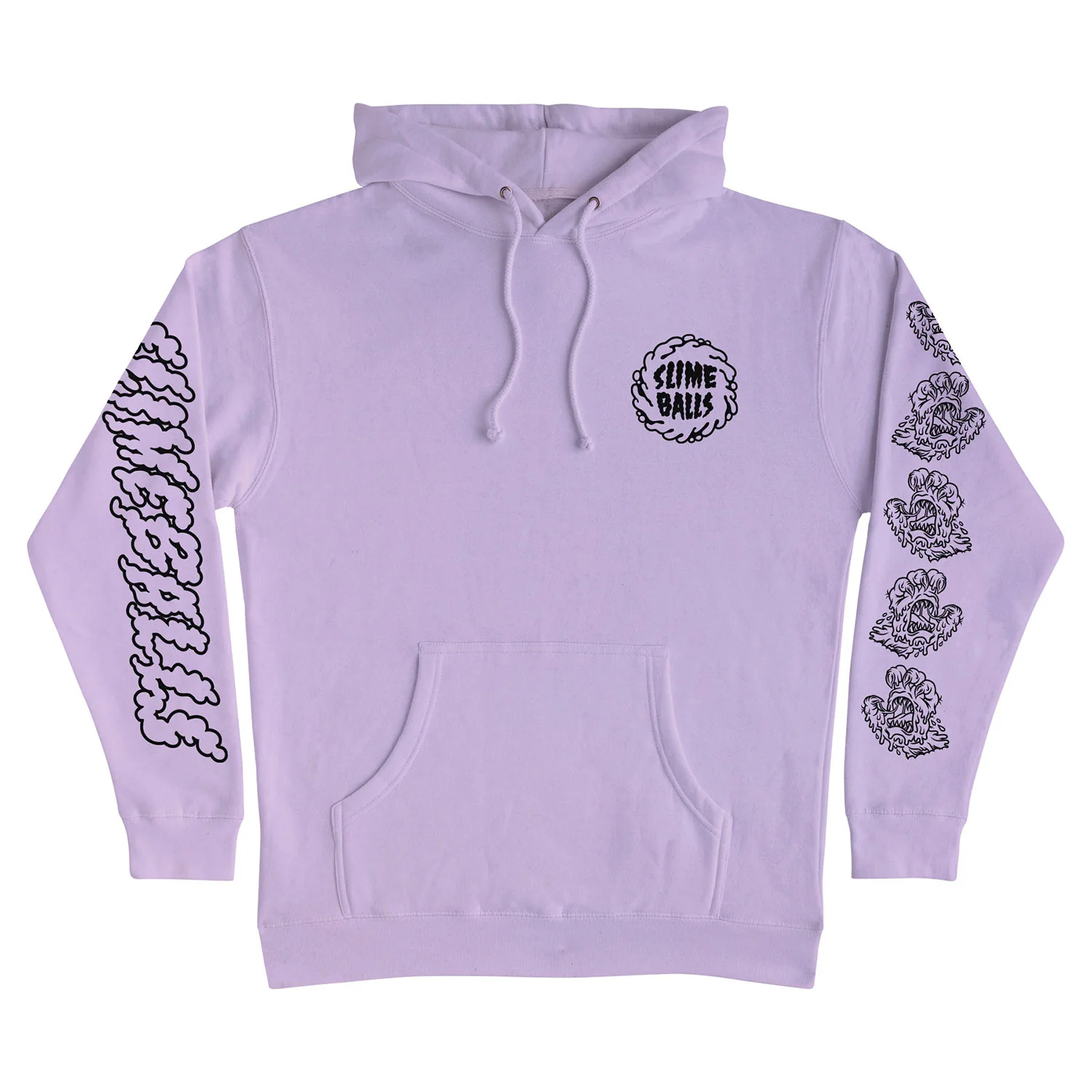 Slime Balls Skateboard Wheels Hoody Mono Splat Pullover Lavender - Image 2