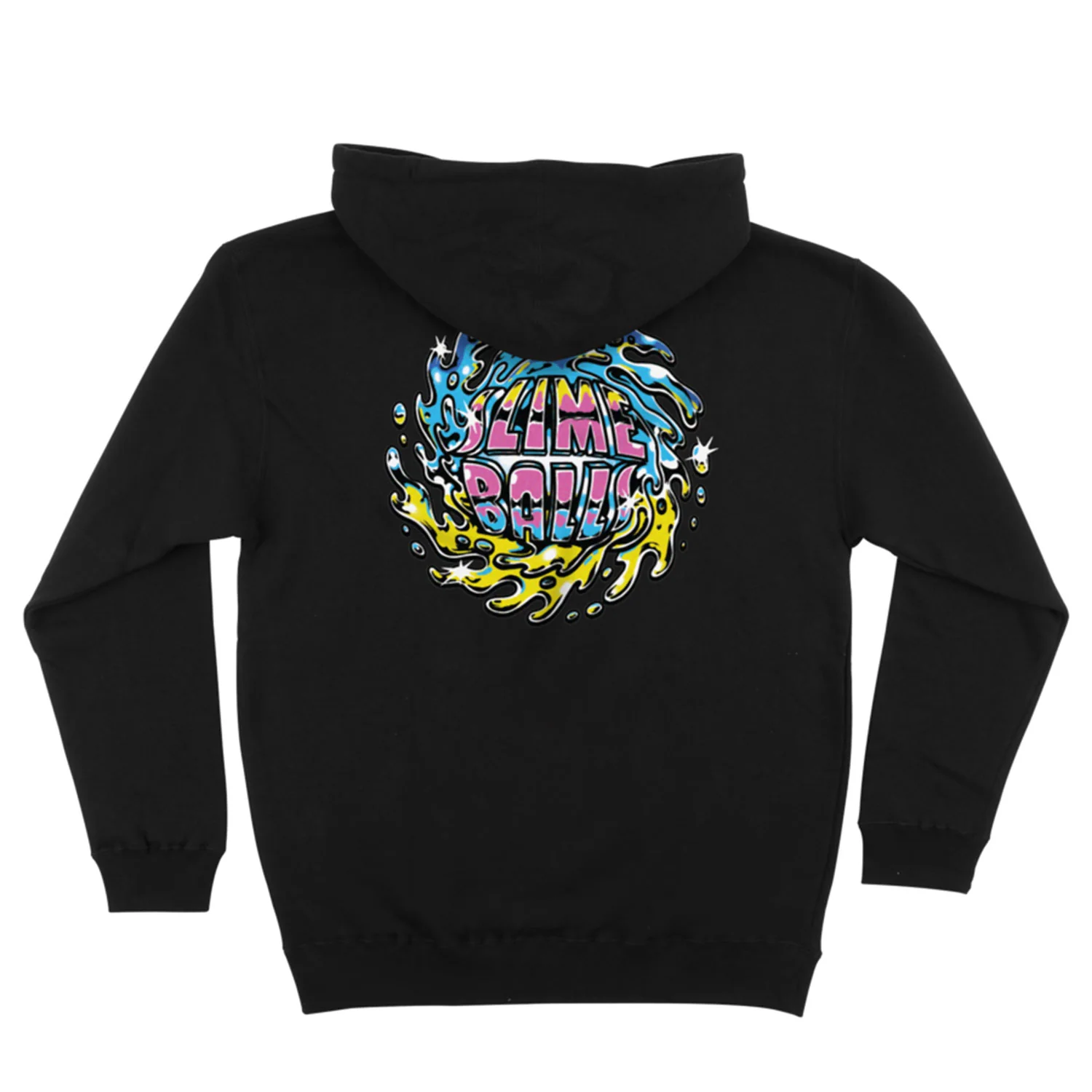 Slime Balls Skateboard Wheels Hoody SB Logo Chrome Pullover Black