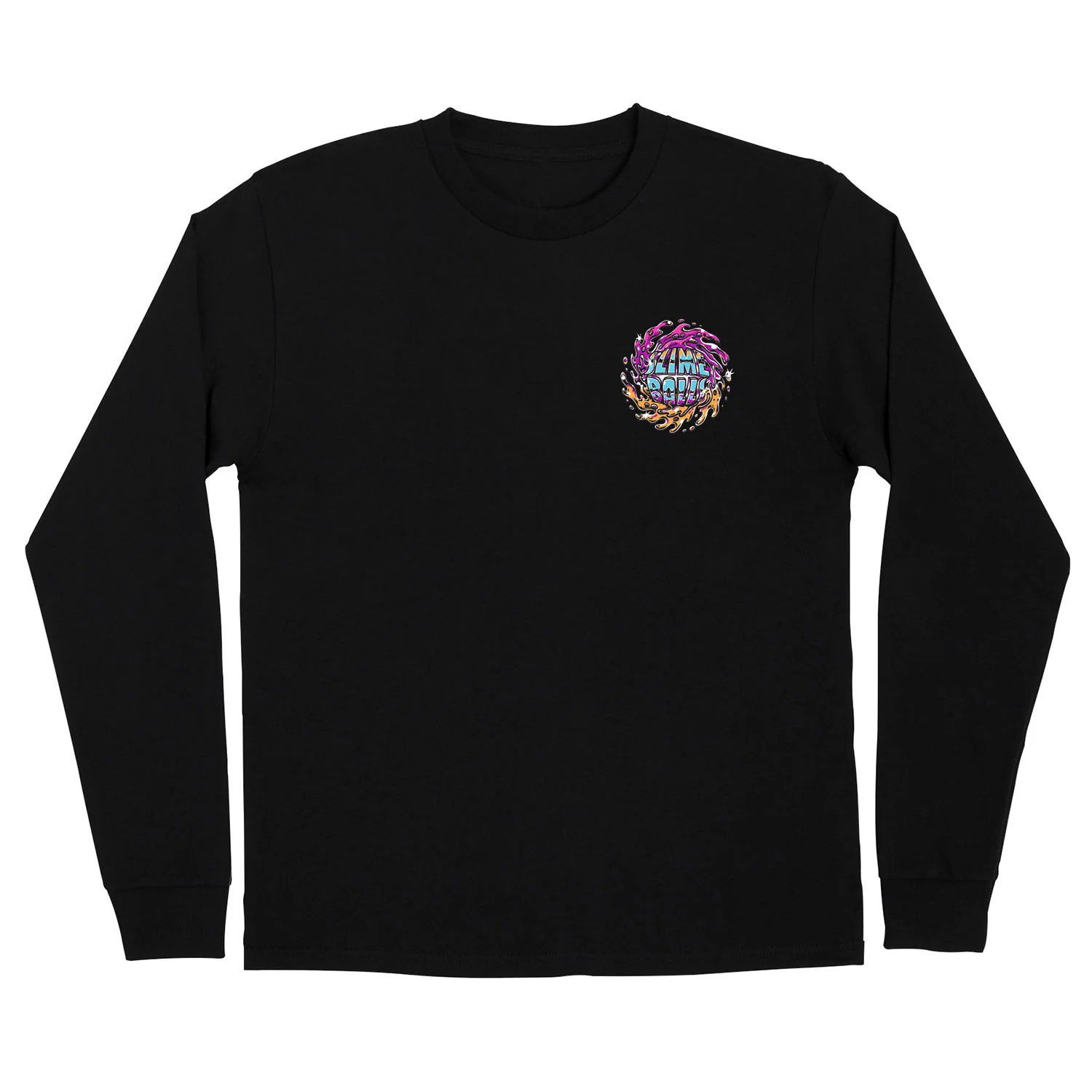 Slime Balls Skateboard Wheels Longsleeve Shirt SB Logo Chrome Black - Image 2