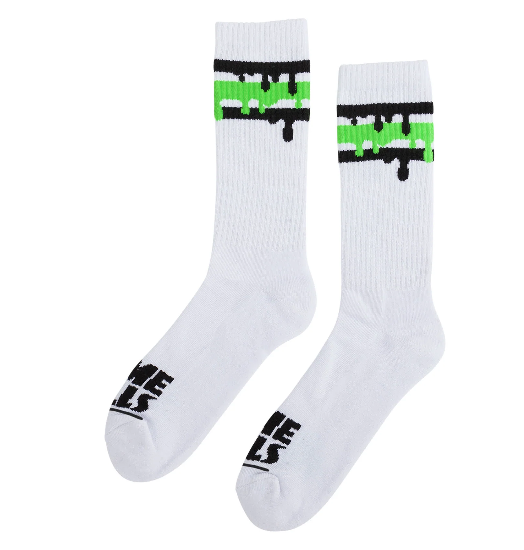 Slime Balls Skateboard Wheels Socks Drip Strip Crew White
