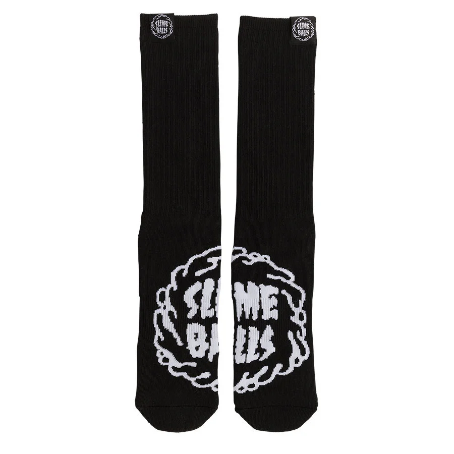 Slime Balls Skateboard Wheels Socks Mono Splat Crew Black - Image 2