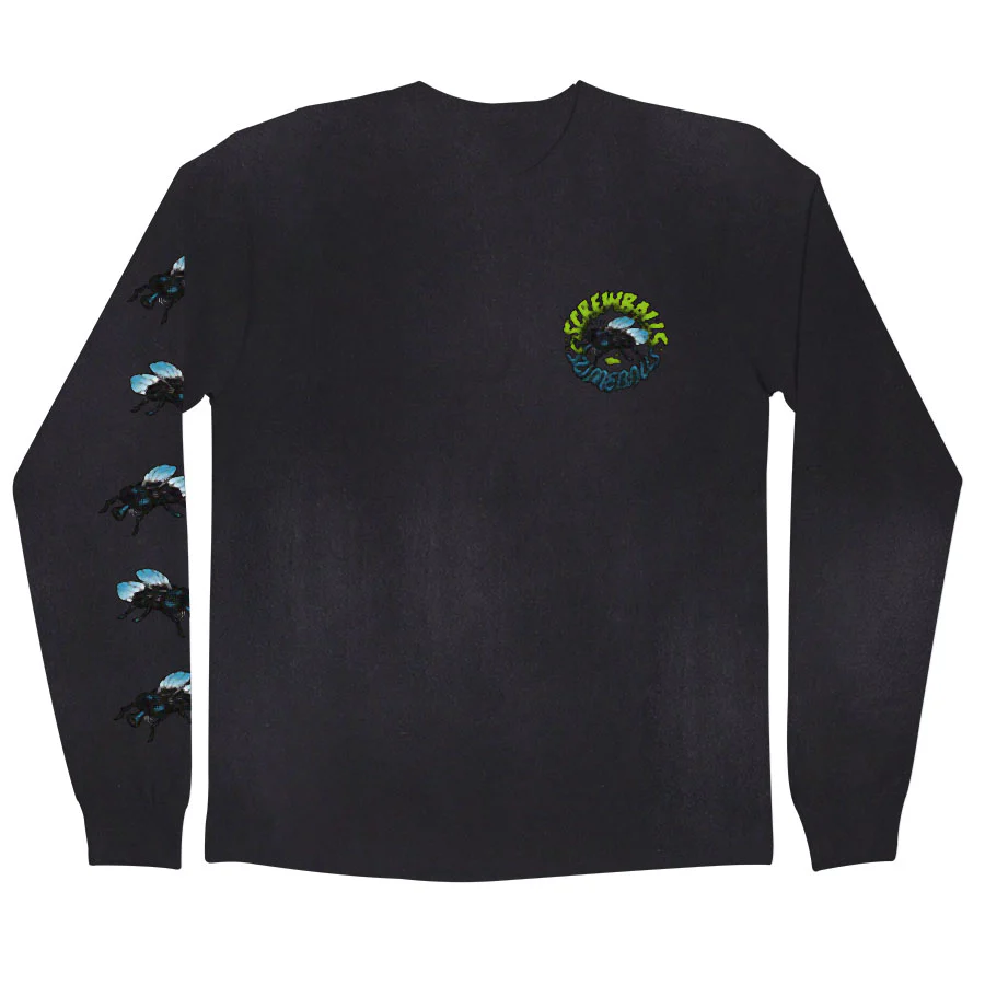 Slime Balls Skateboards Longsleeve Shirt Screwball Baked Black - Image 2