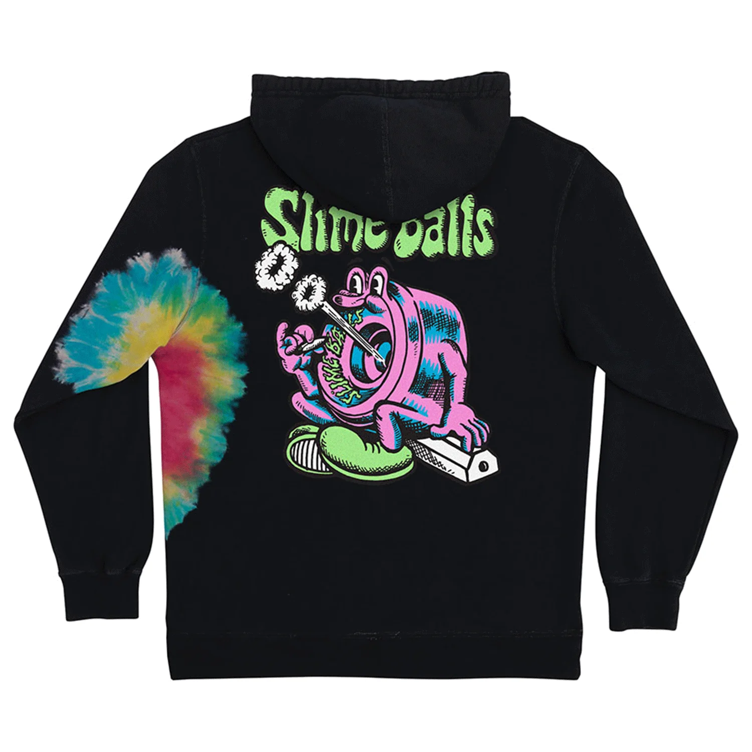Slime Balls Wheels Hoody Puff Balls Pullover Dark Rainbow - Image 2