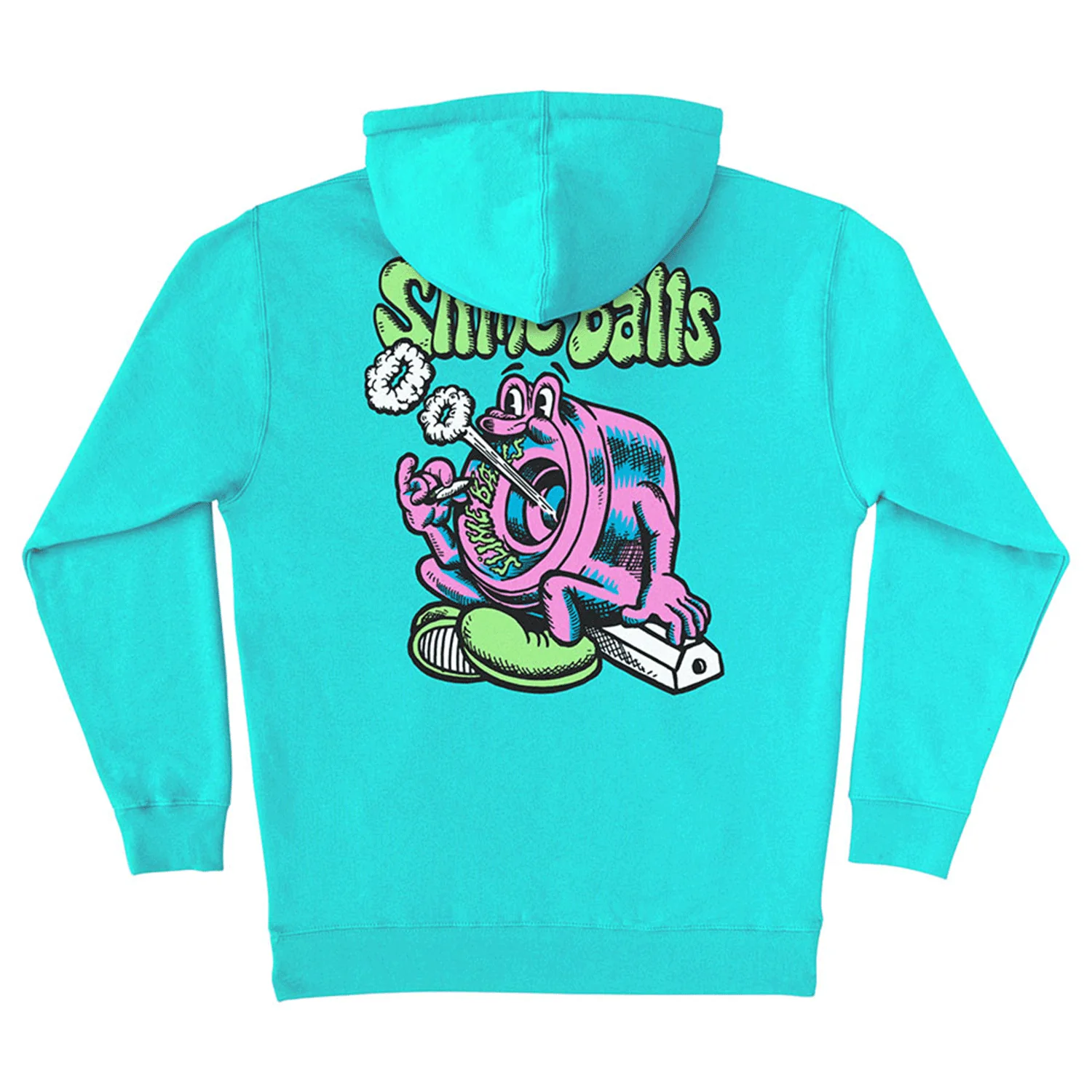 Slime Balls Wheels Hoody Puff Balls Pullover Mint - Image 2