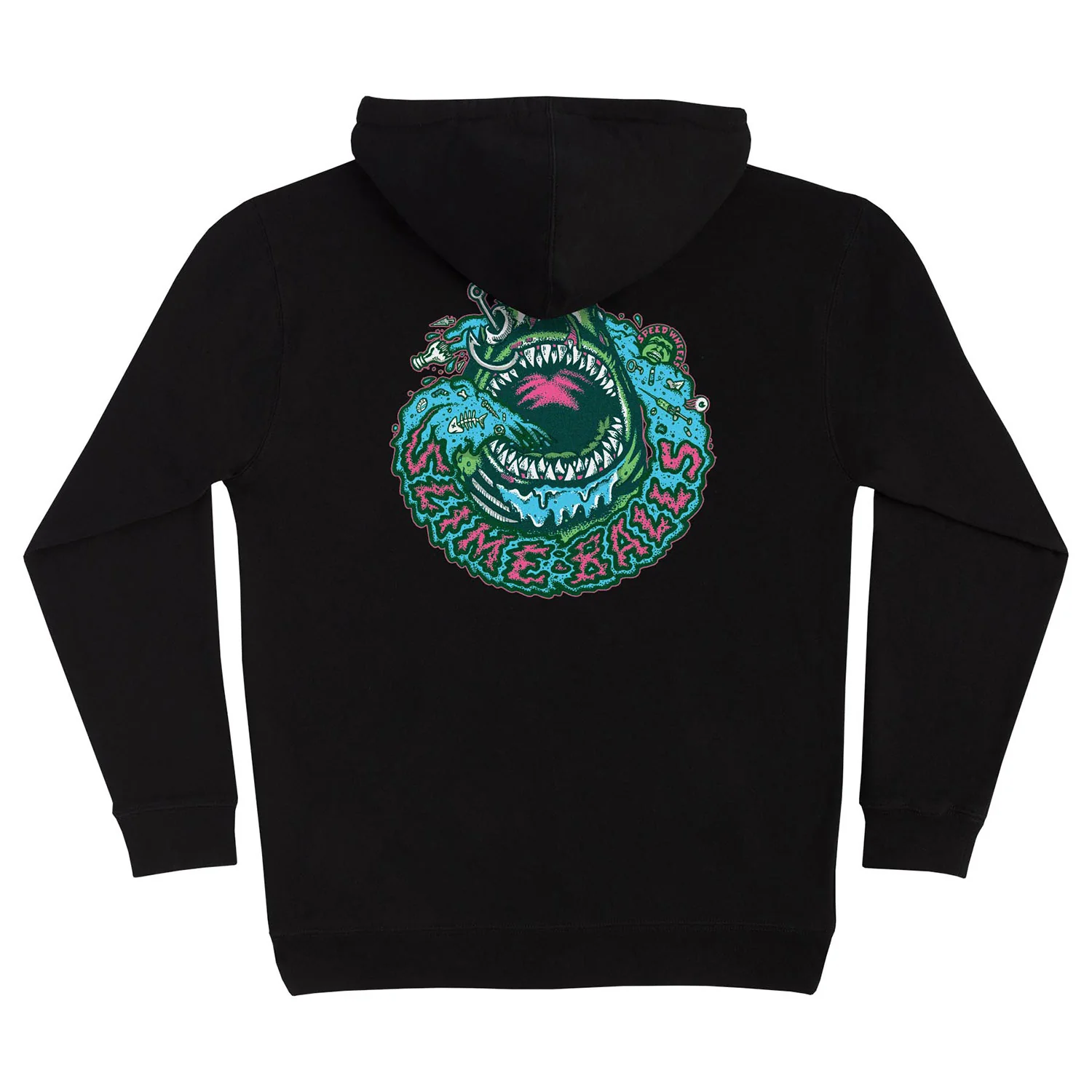 Slime Balls Wheels Skateboard Hoody Shark Bait Pullover Black