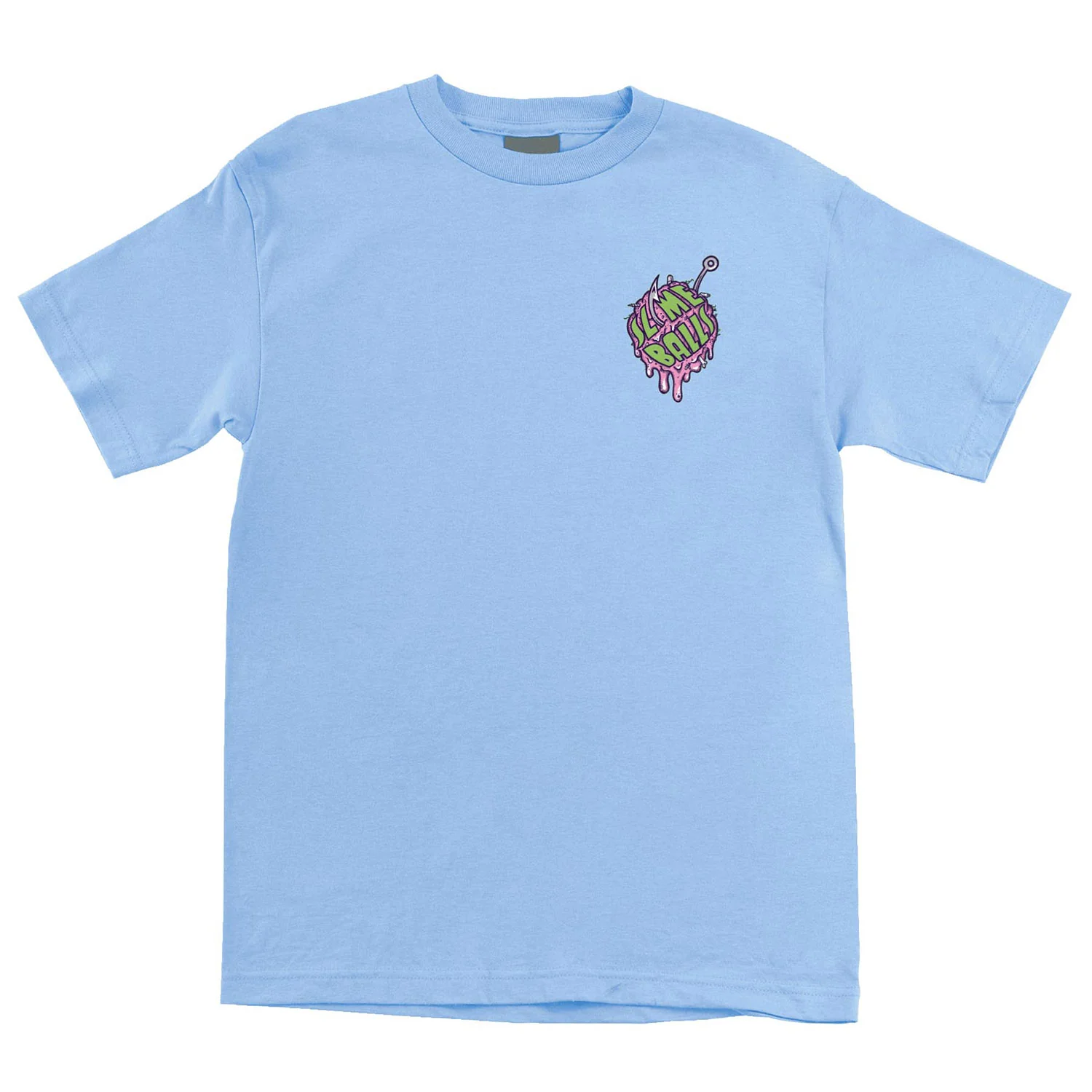 Slime Balls Wheels Skateboard Shirt Shark Bait Light Blue - Image 2