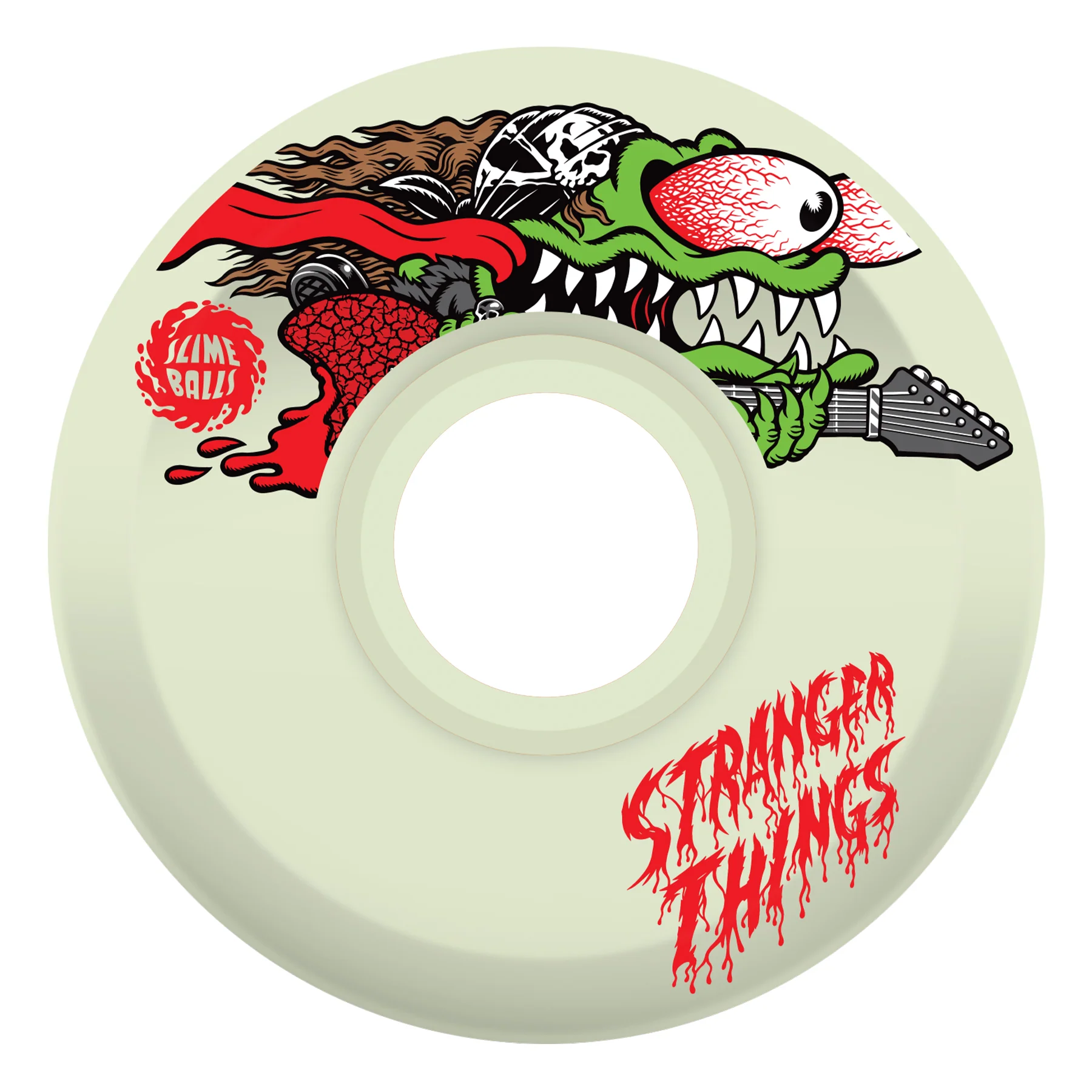 Slime Balls x Stranger Things Skateboard Wheels 60mm Meek Slasher Eddie OG 78A Glow in the Dark - Image 2