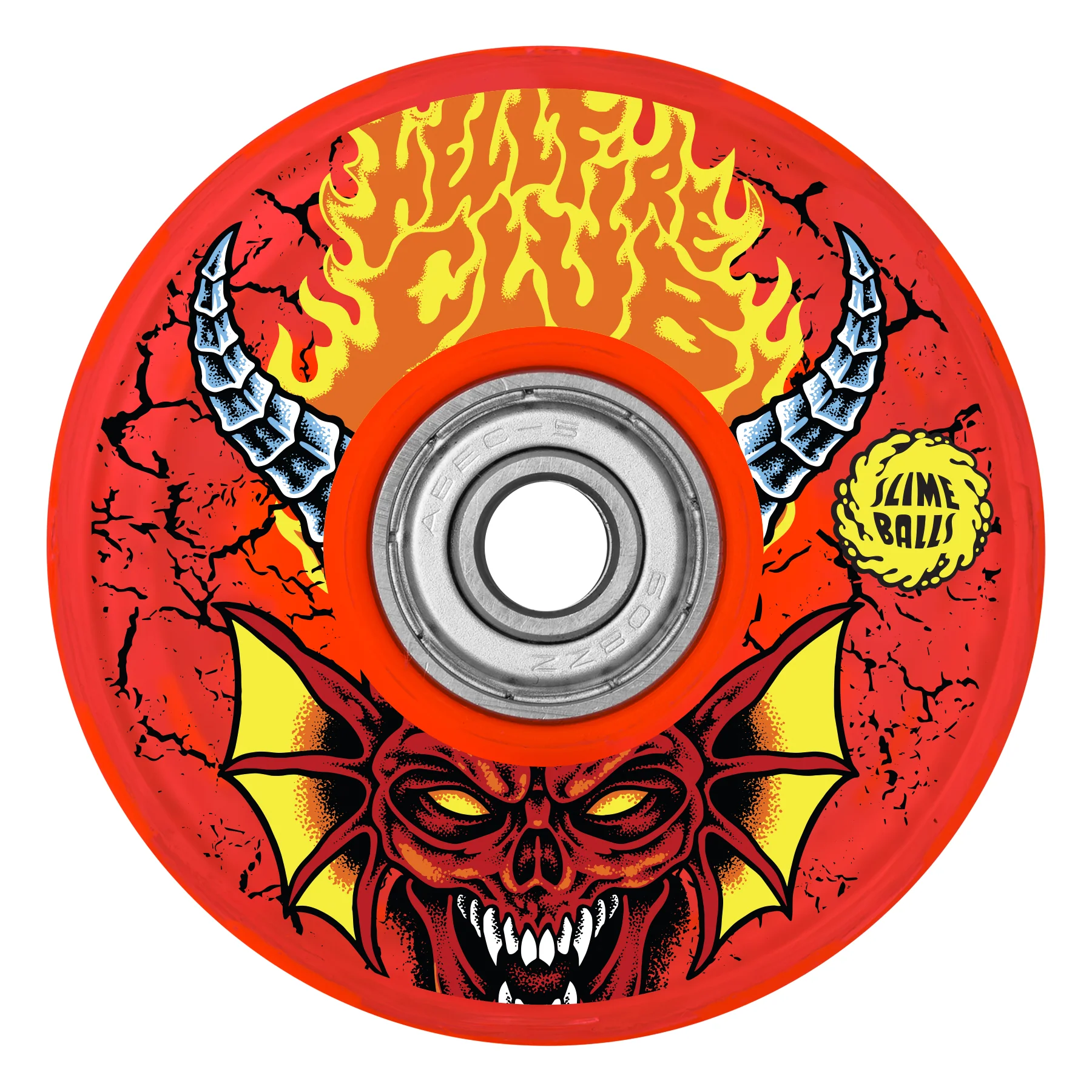Slime Balls x Stranger Things Skateboard Wheels 66mm Hellfire Club Light Ups 78A With Bearings - Image 2