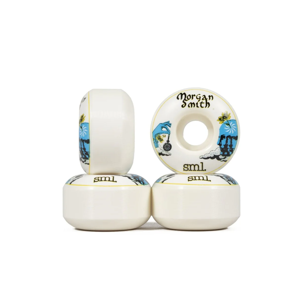 Sml Skateboard Wheels 52mm Morgan Smith Lucidity OG Wide 99A White - Image 4