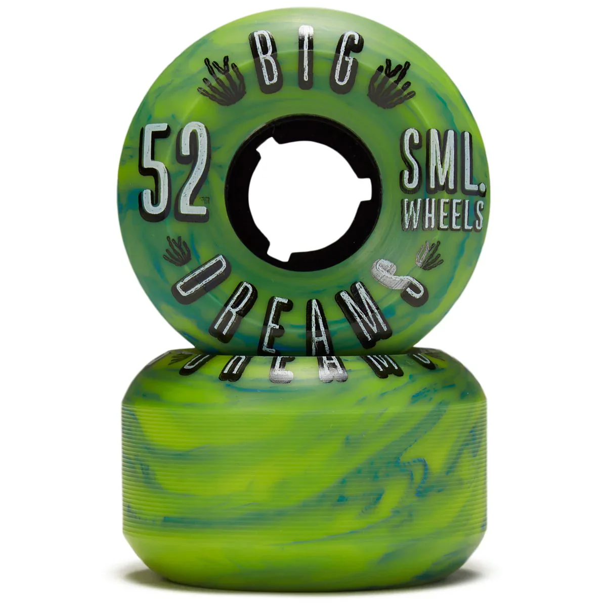 Sml Skateboard Wheels 52mm Succulent Cruiser 92A Green Swirl - Image 3
