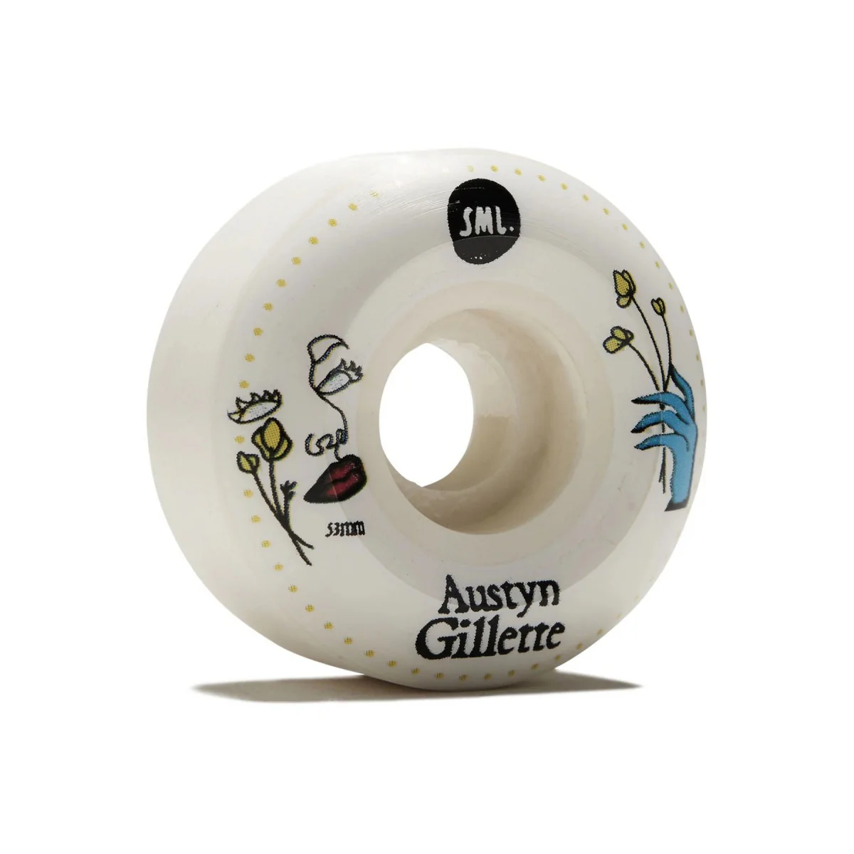 Sml Skateboard Wheels 53mm Austyn Gillette Lucidity V-Cut 99A White - Image 2