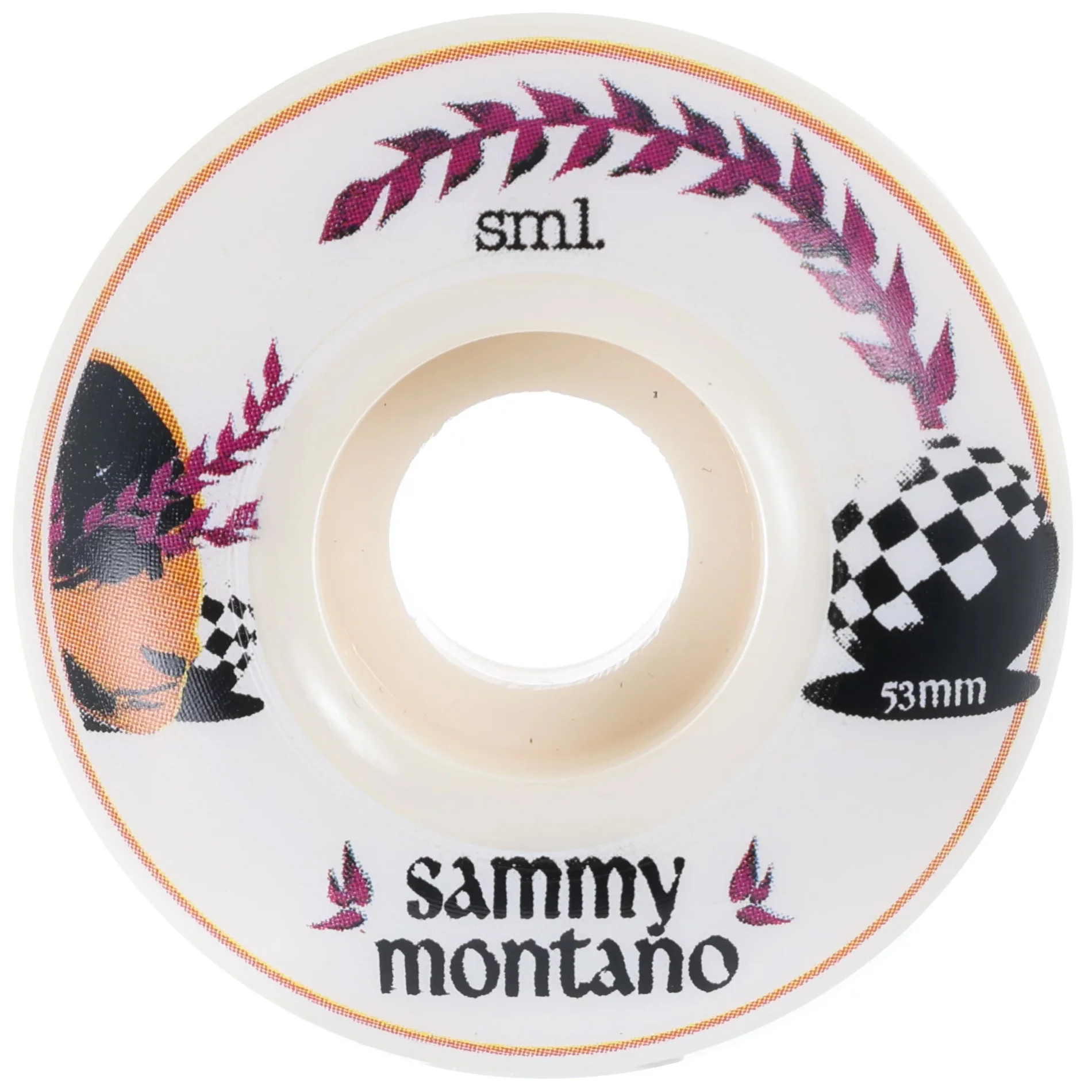 Sml Skateboard Wheels 53mm Sammy Montano Lucidity OG Wide 99A White - Image 2