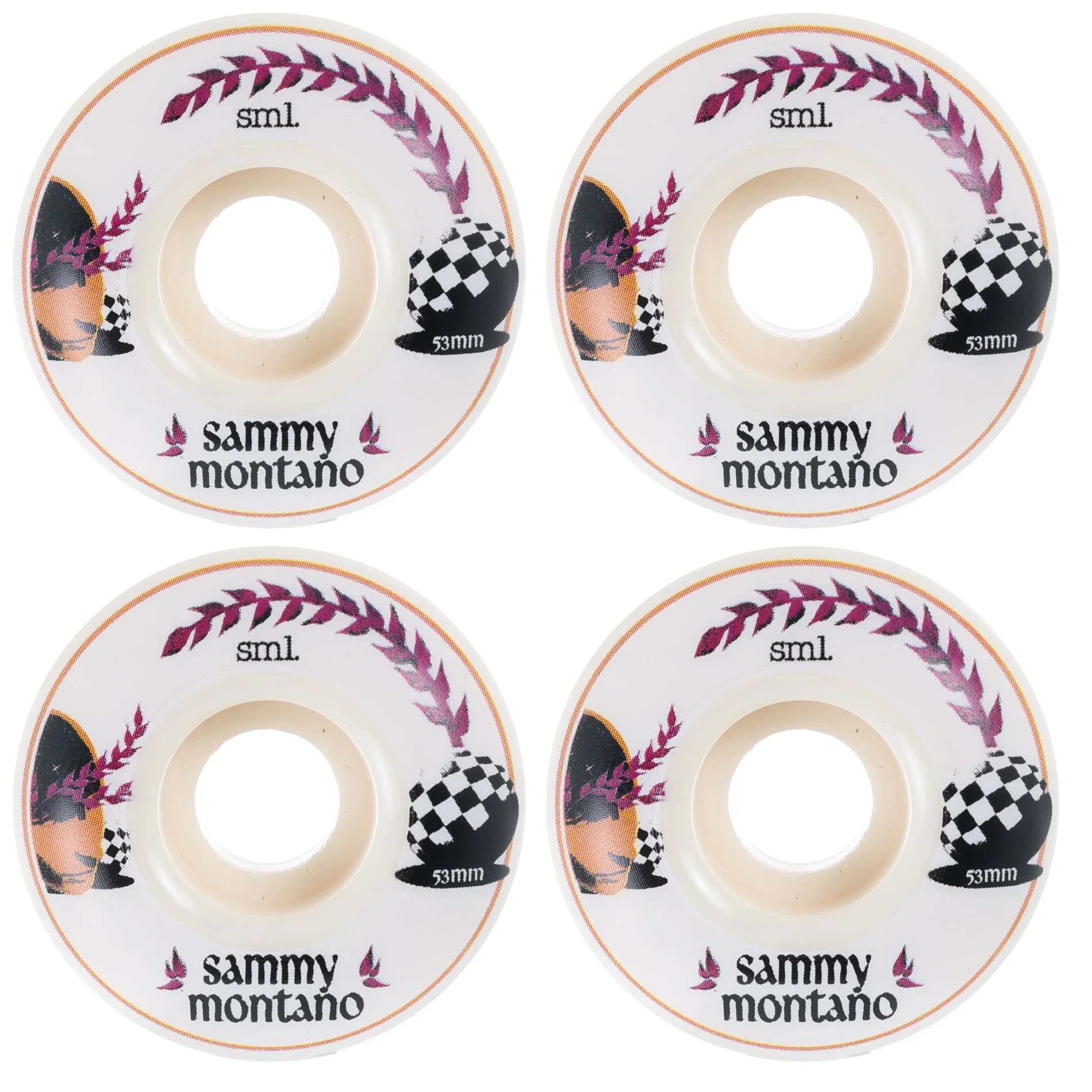 Sml Skateboard Wheels 53mm Sammy Montano Lucidity OG Wide 99A with Andale Bearings - Image 2