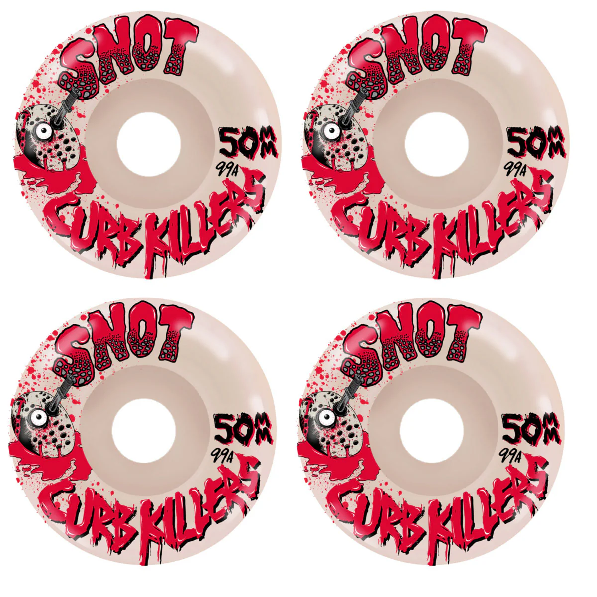 Snot Wheel Co. Skateboard Wheels 50mm Curb Killer Conical 99A Natural