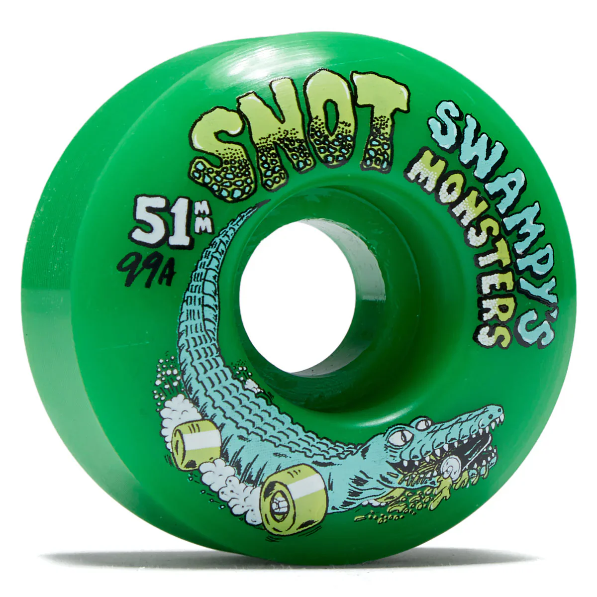 Snot Wheel Co. Skateboard Wheels 51mm Swampy Monsters 99A Green - Image 2