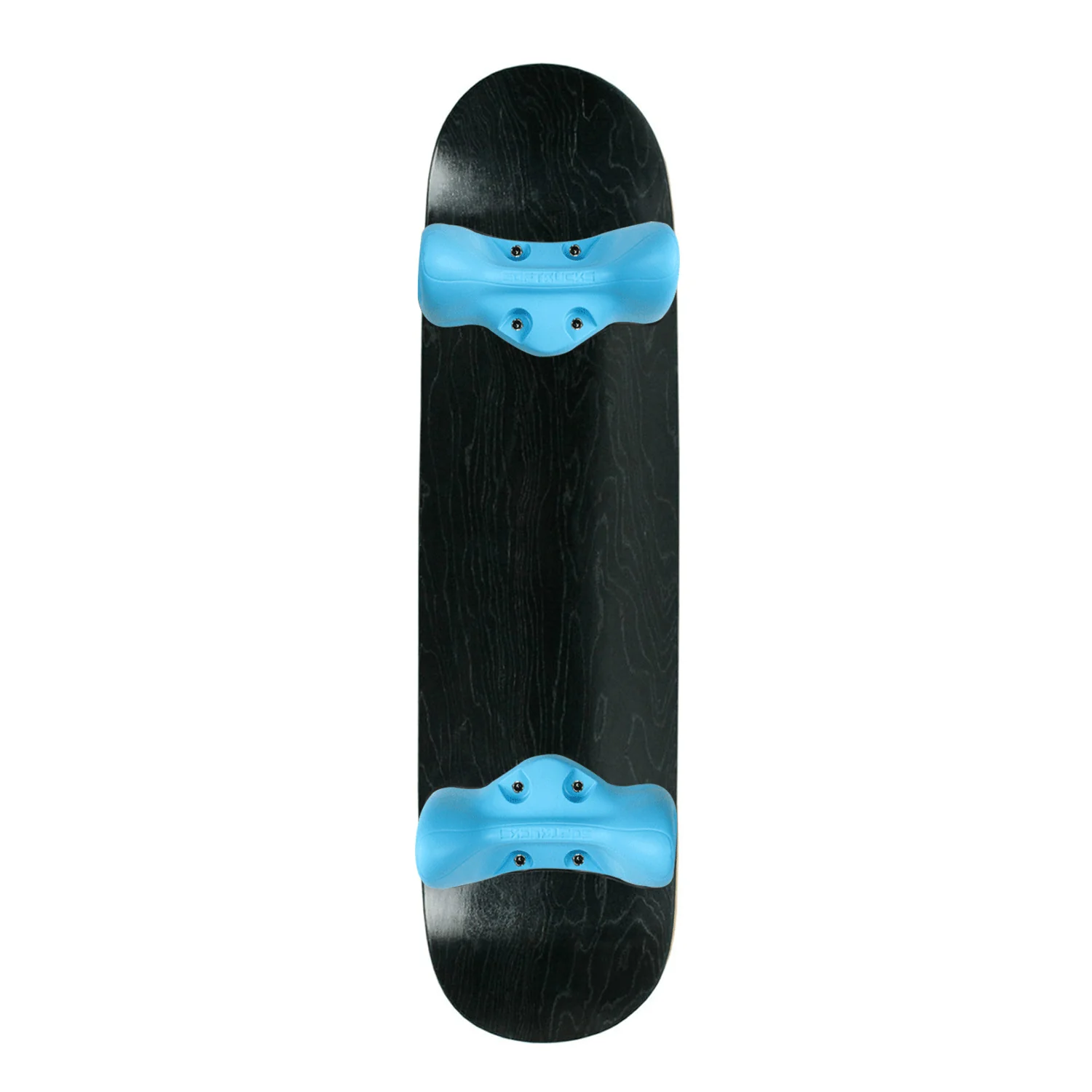 Softrucks Practice Complete - 8.0" Stained Black Deck / Blue Trucks