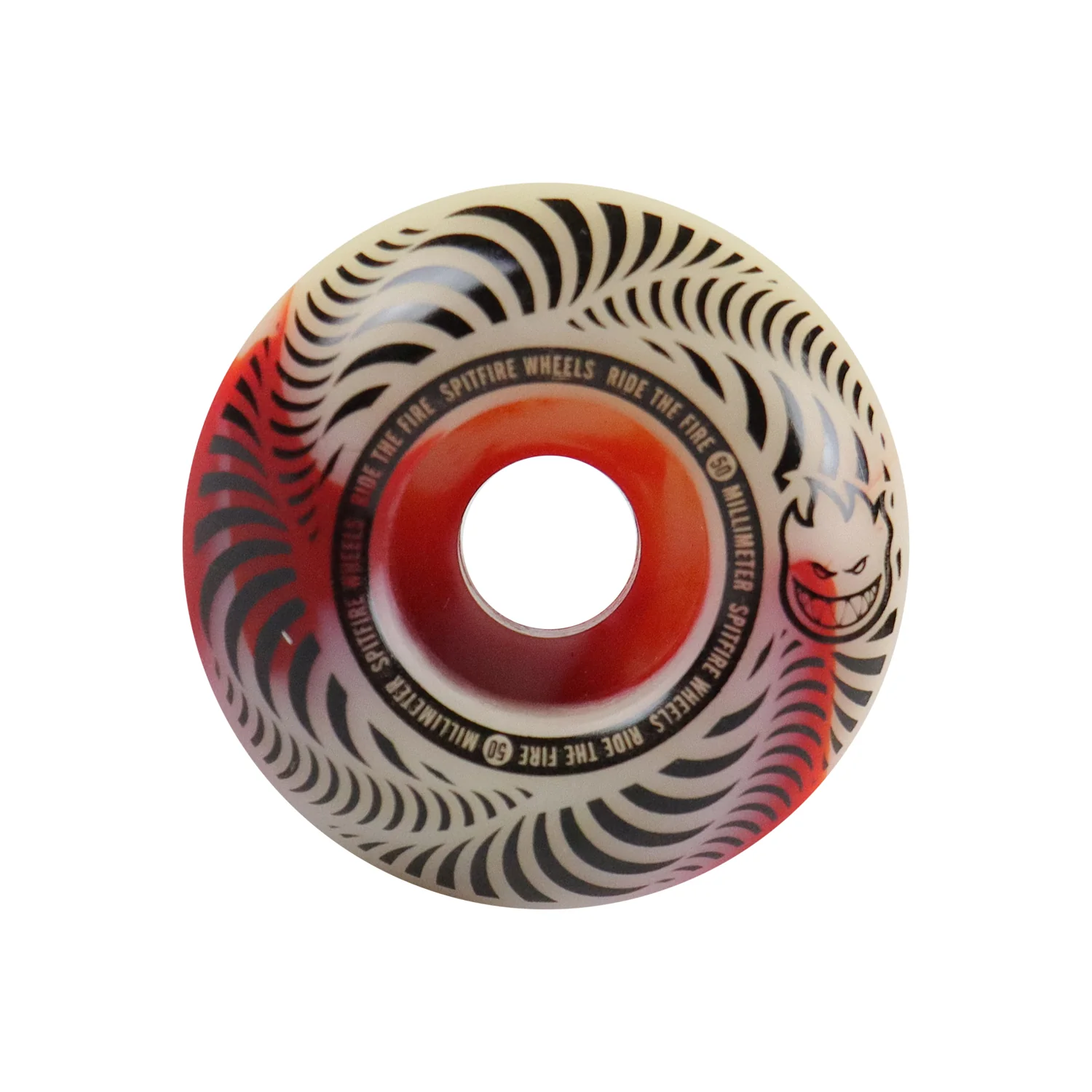 Spitfire Skateboard Wheels 50mm Flashpoint Classic Red/White - Image 2