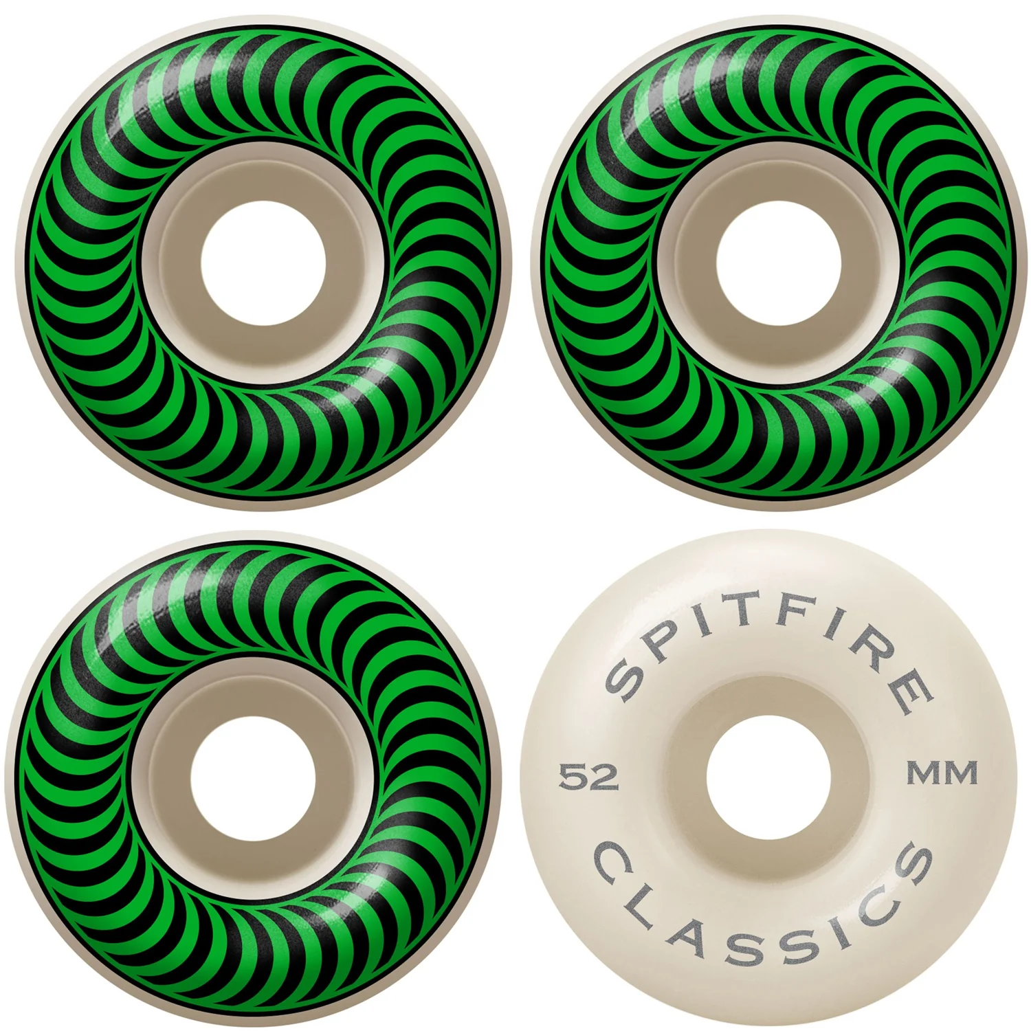 Spitfire Skateboard Wheels 52mm Classics with Bronson Pro G3 Bearings - Image 2