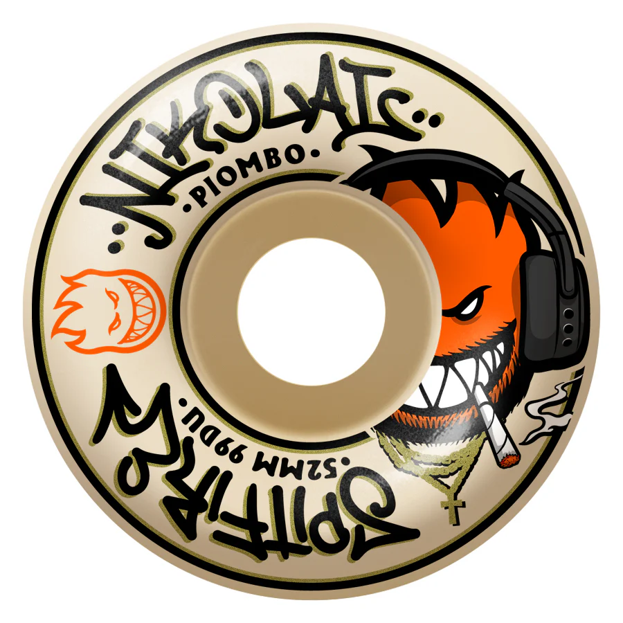 Spitfire Skateboard Wheels 52mm F4 99A Nikolai Piombo Classic Natural - Image 2