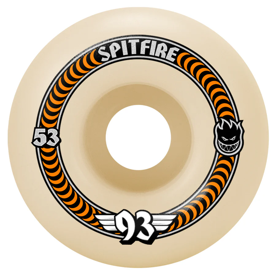 Spitfire Skateboard Wheels 53mm F4 Soft Sliders 93A Classics Natural - Image 2