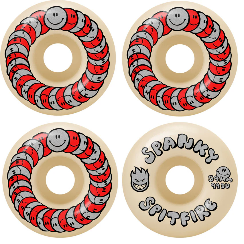 Spitfire Skateboard Wheels 54mm F4 99A Classic Spanky Happy Natural