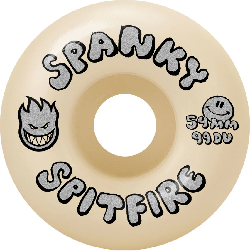 Spitfire Skateboard Wheels 54mm F4 99A Classic Spanky Happy Natural - Image 2