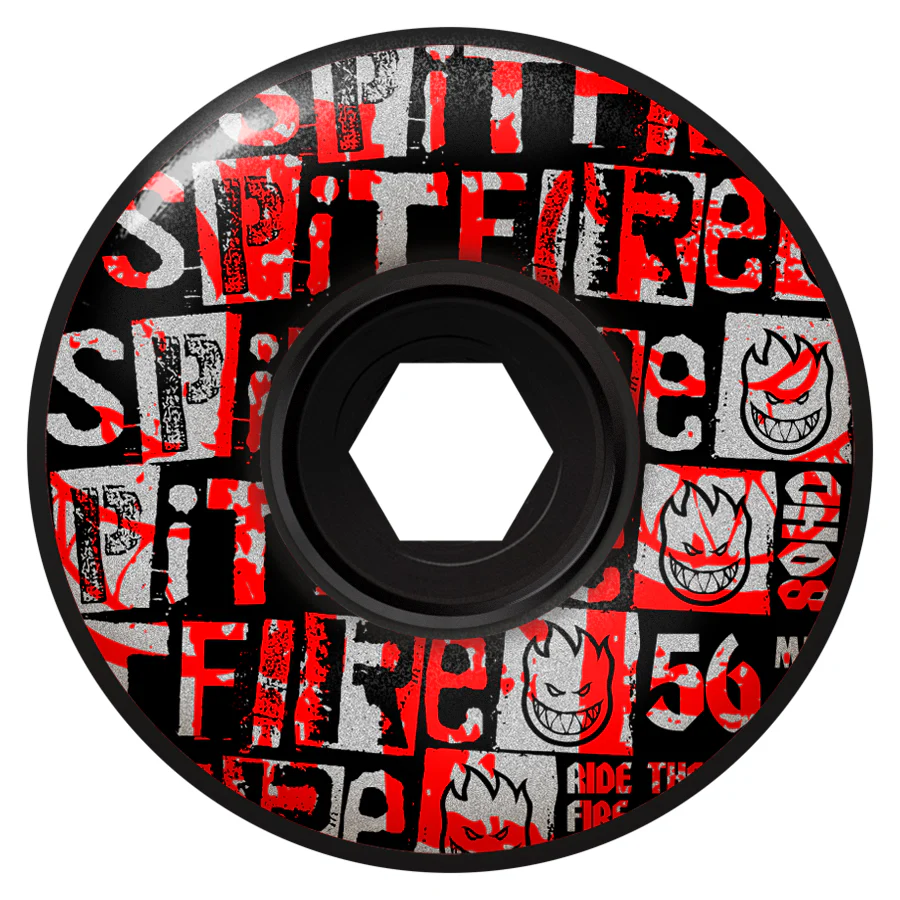 Spitfire Skateboard Wheels 56mm 80HD Ransom Radial Full Black - Image 2