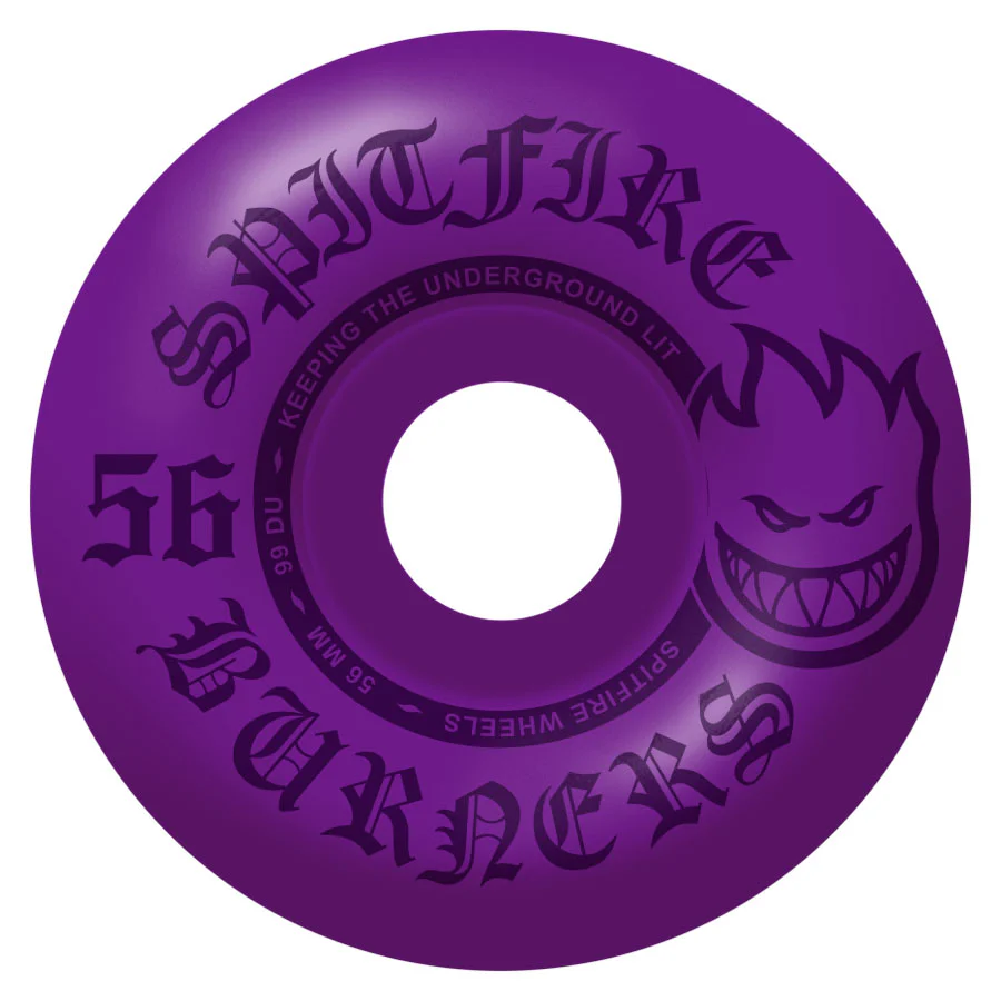 Spitfire Skateboard Wheels 56mm Bighead 99A Burners Purple - Image 2