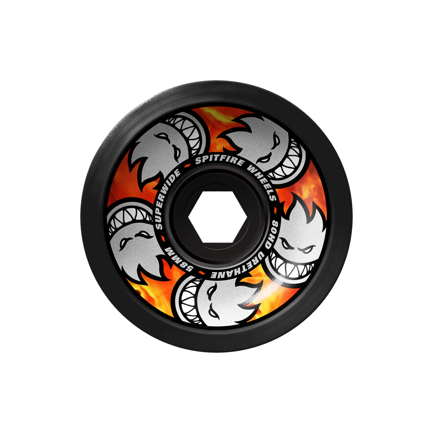 Spitfire Skateboard Wheels 58mm 80HD Multiball Superwide Black - Image 2