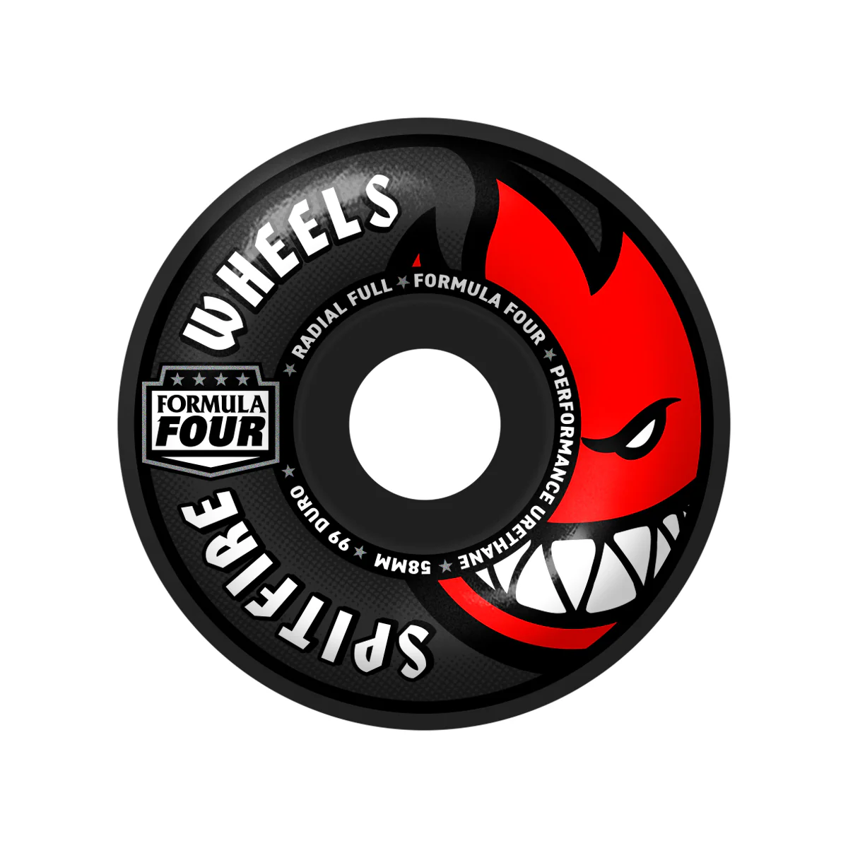 Spitfire Skateboard Wheels 58mm F4 99A Radial Full Black - Image 2