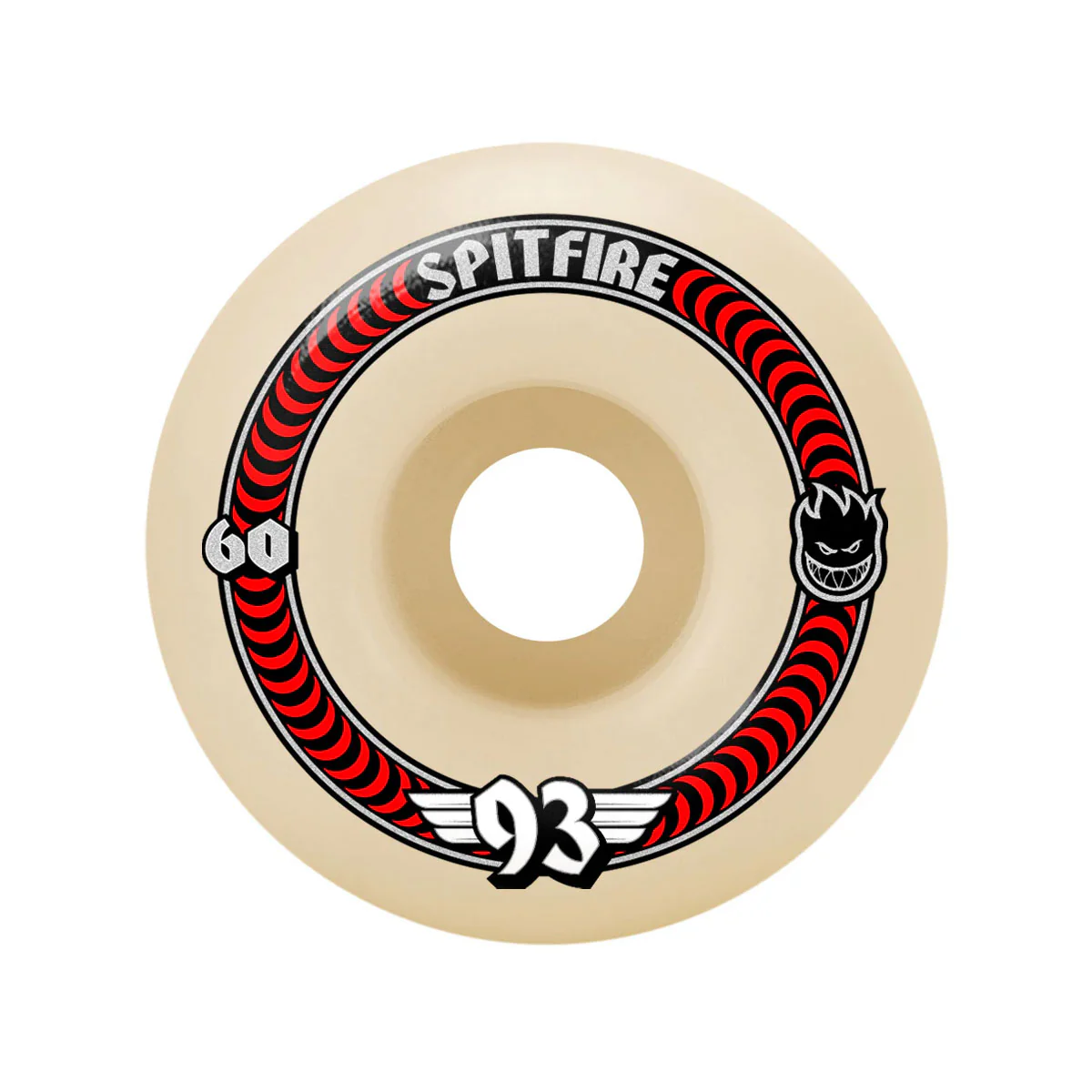 Spitfire Skateboard Wheels 60mm F4 Soft Sliders 93A Classics Natural - Image 2