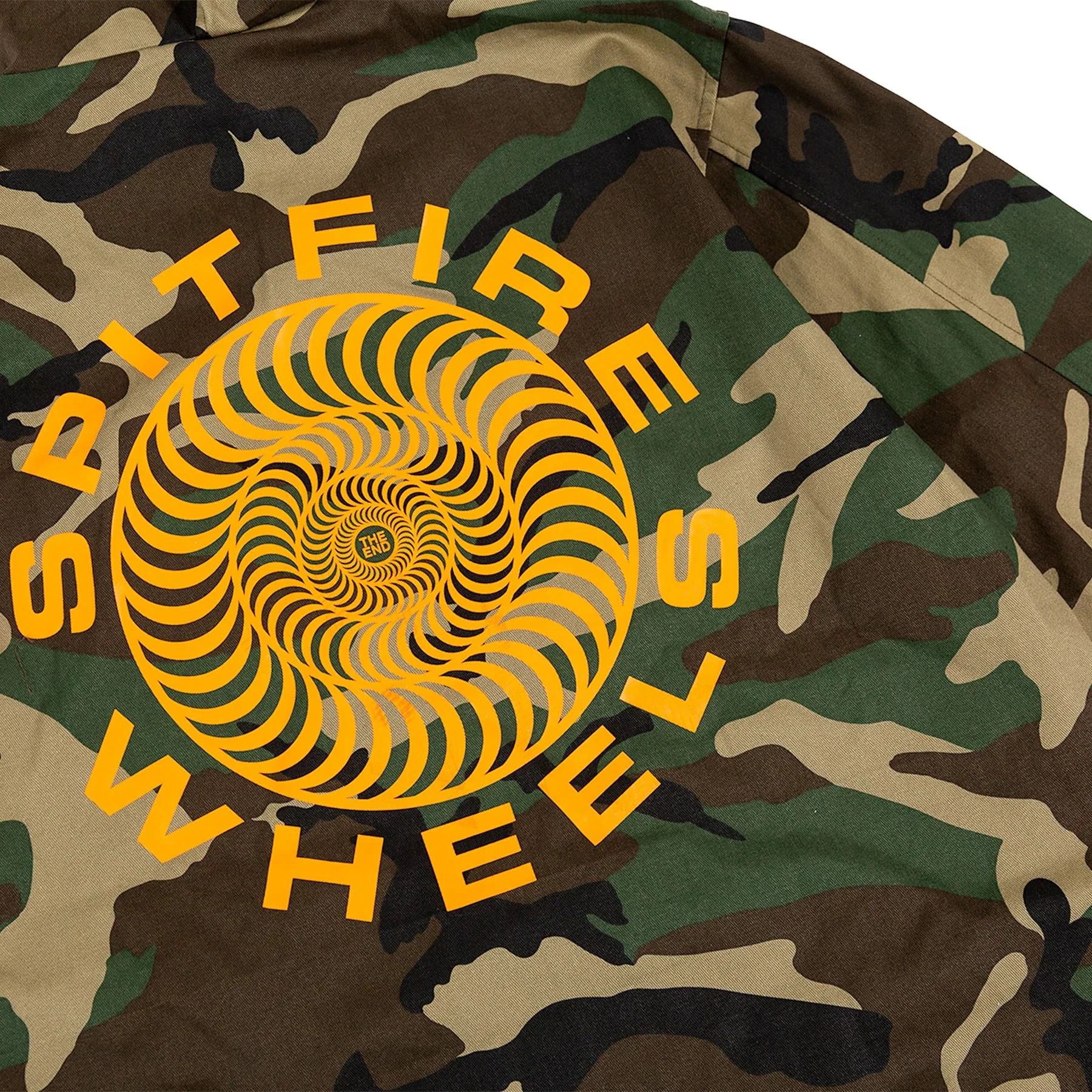Spitfire Wheels Coat Classic 87 Swirl Jacket Camo/Orange - Image 4