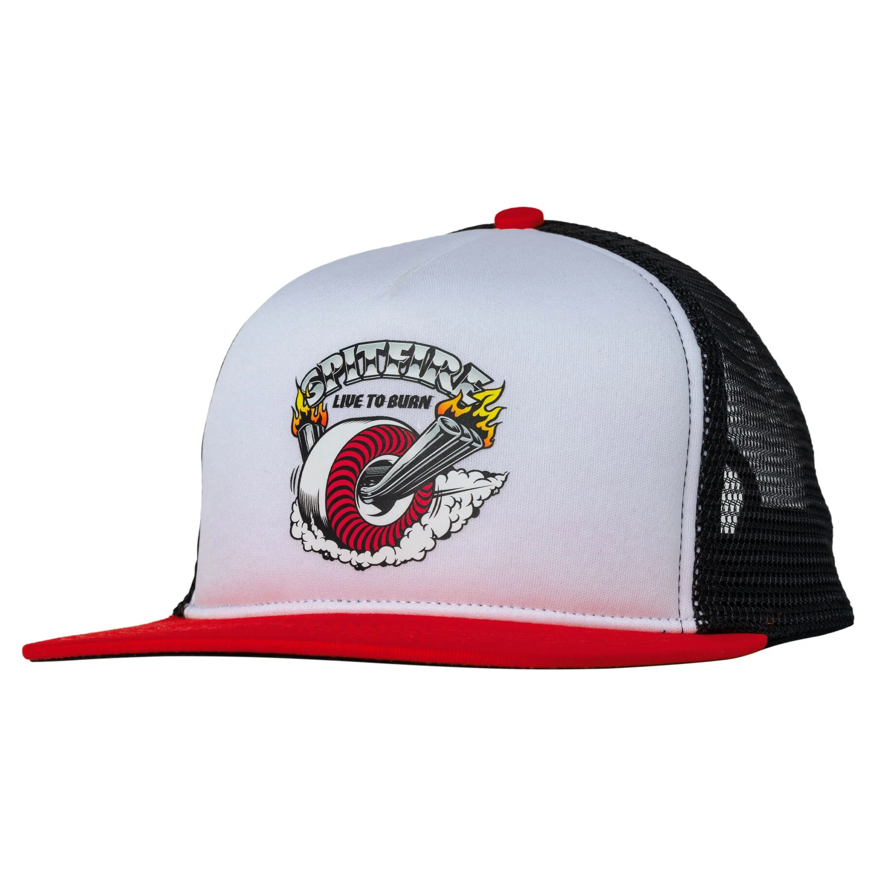 Spitfire Wheels Hat Burnout Snapback White/Red/Black