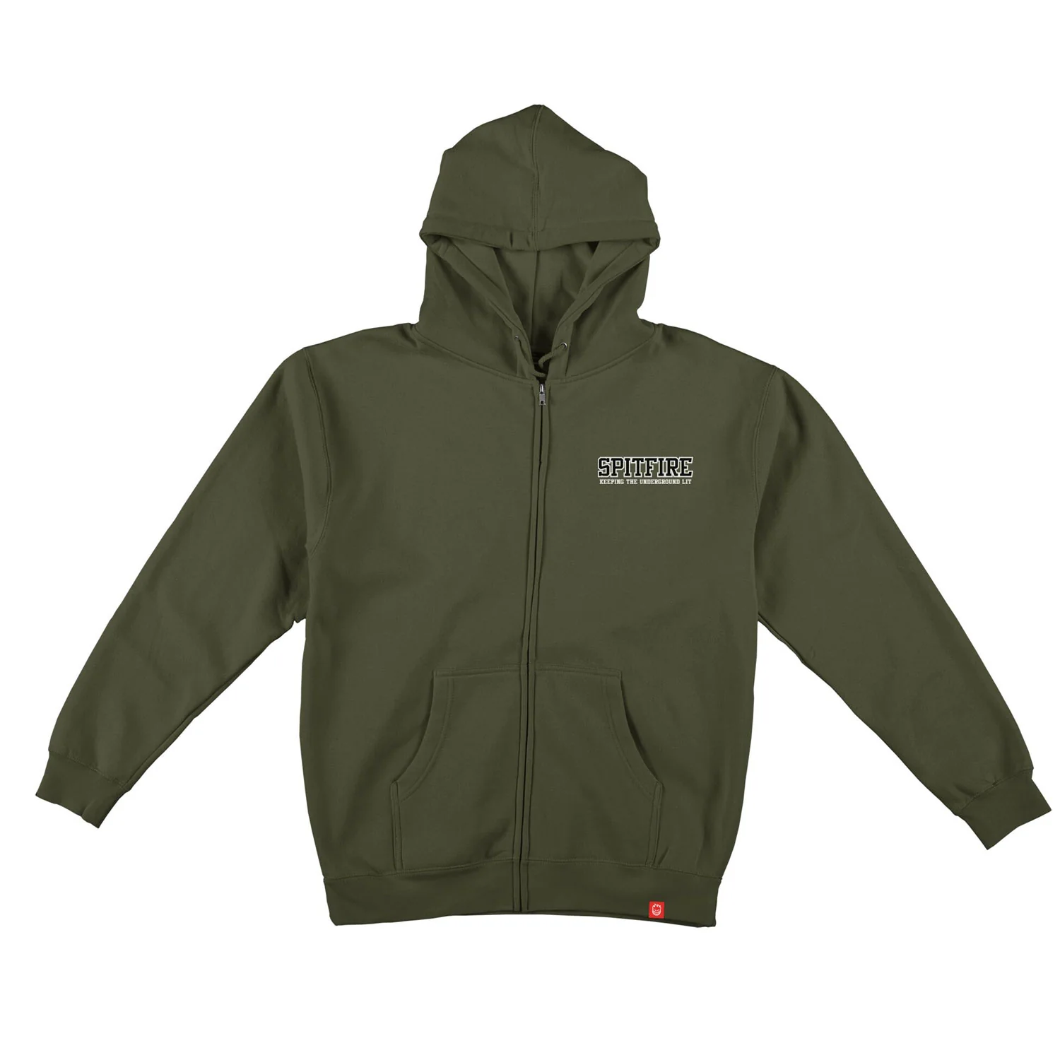 Spitfire Wheels Hoody Inferno KTUL Zip Premium Army/Black/White Green - Image 2
