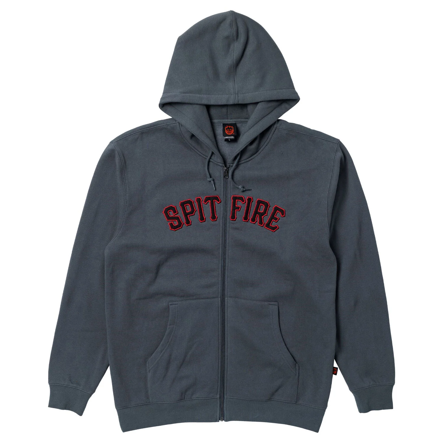 Spitfire Wheels Hoody Spitball Zip Charcoal Grey