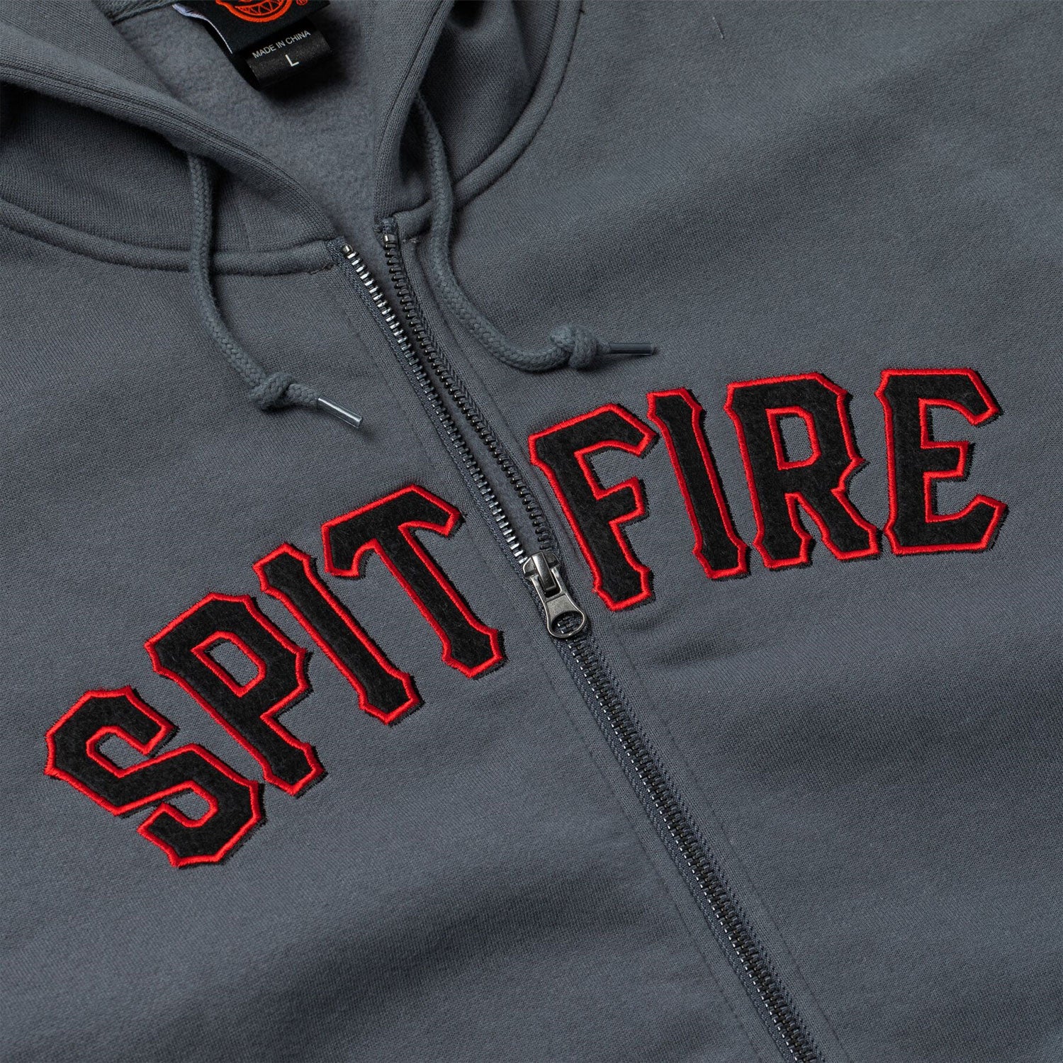 Spitfire Wheels Hoody Spitball Zip Charcoal Grey - Image 3