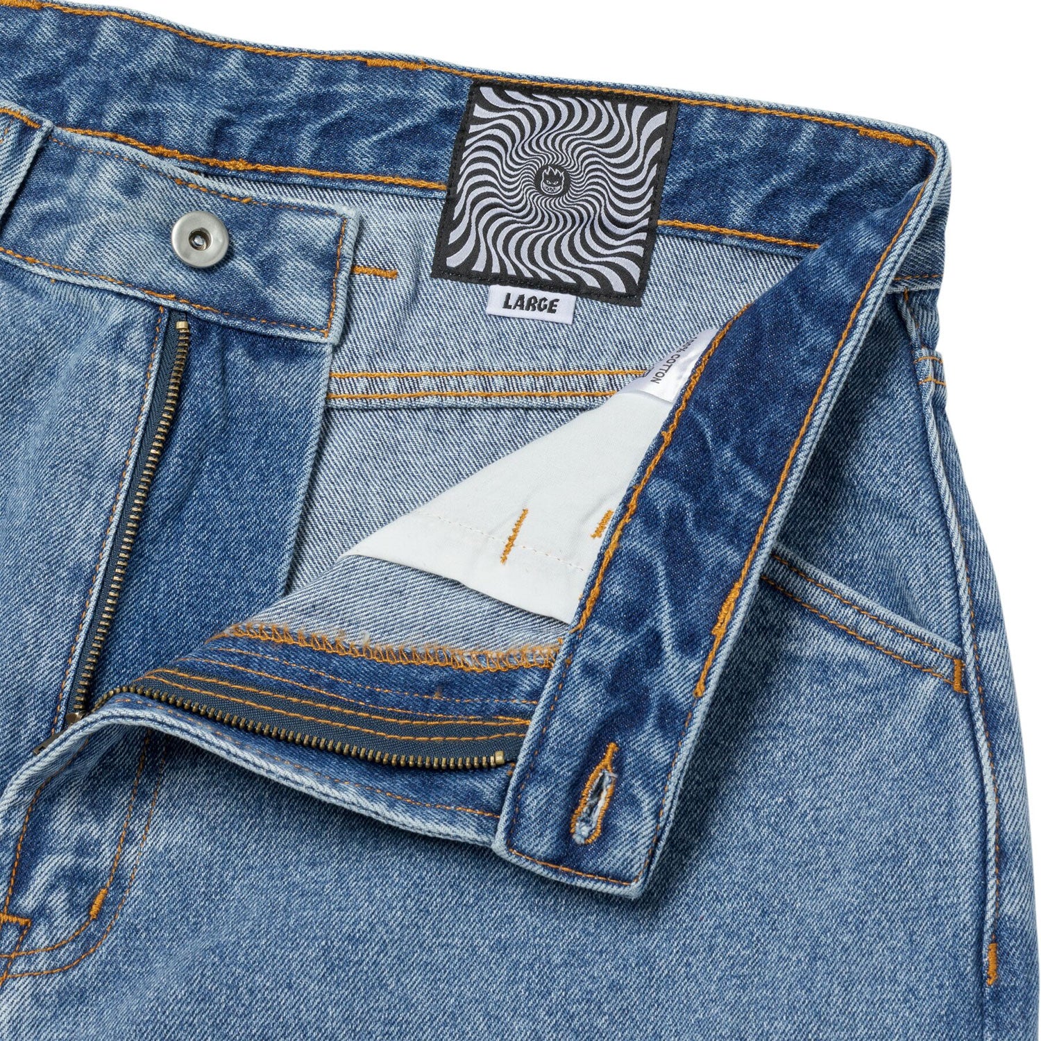 Spitfire Wheels Pants Bighead Fill Denim Medium Stone Wash Blue - Image 3