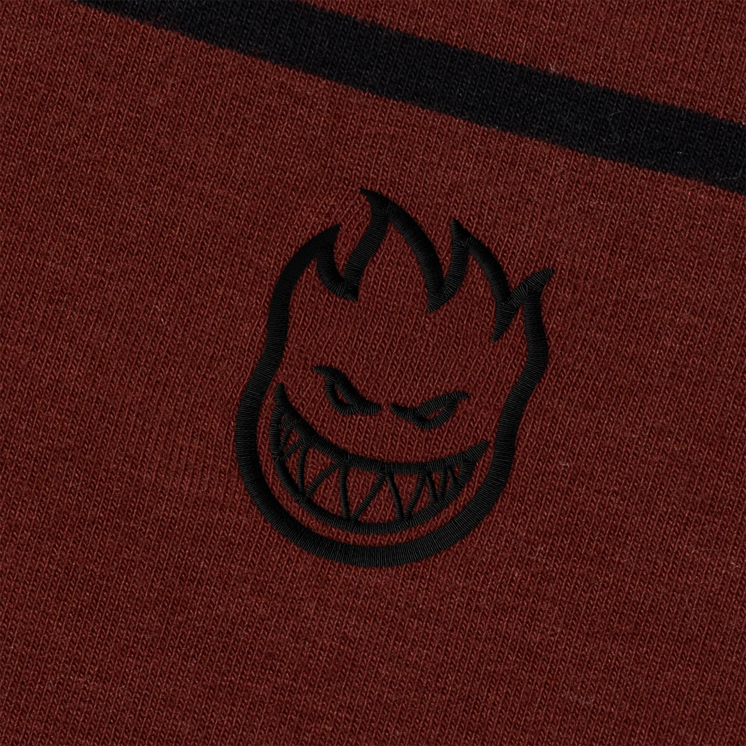 Spitfire Wheels Shirt Bighead Embroidered Stripe Burgundy/Black - Image 3