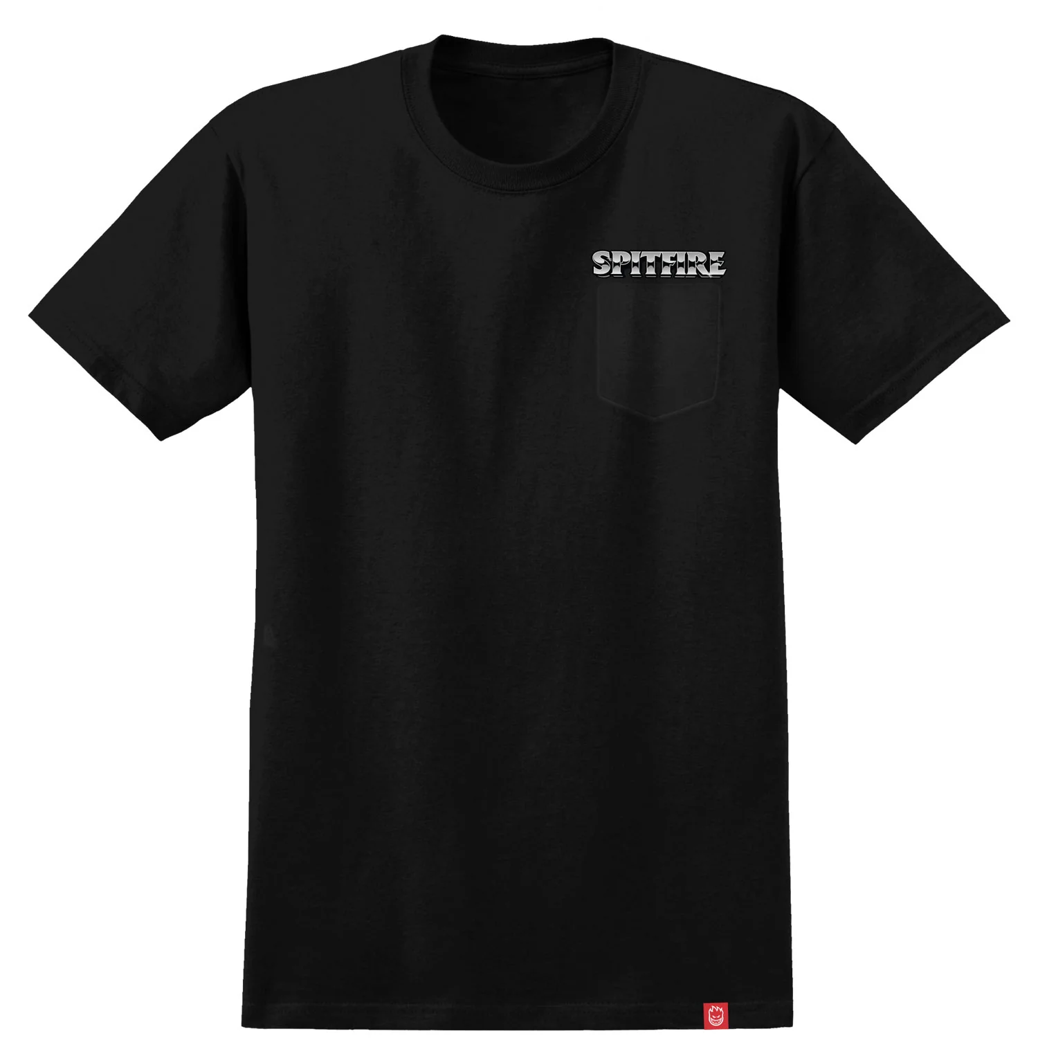 Spitfire Wheels Shirt Burnout Pocket T Black - Image 2