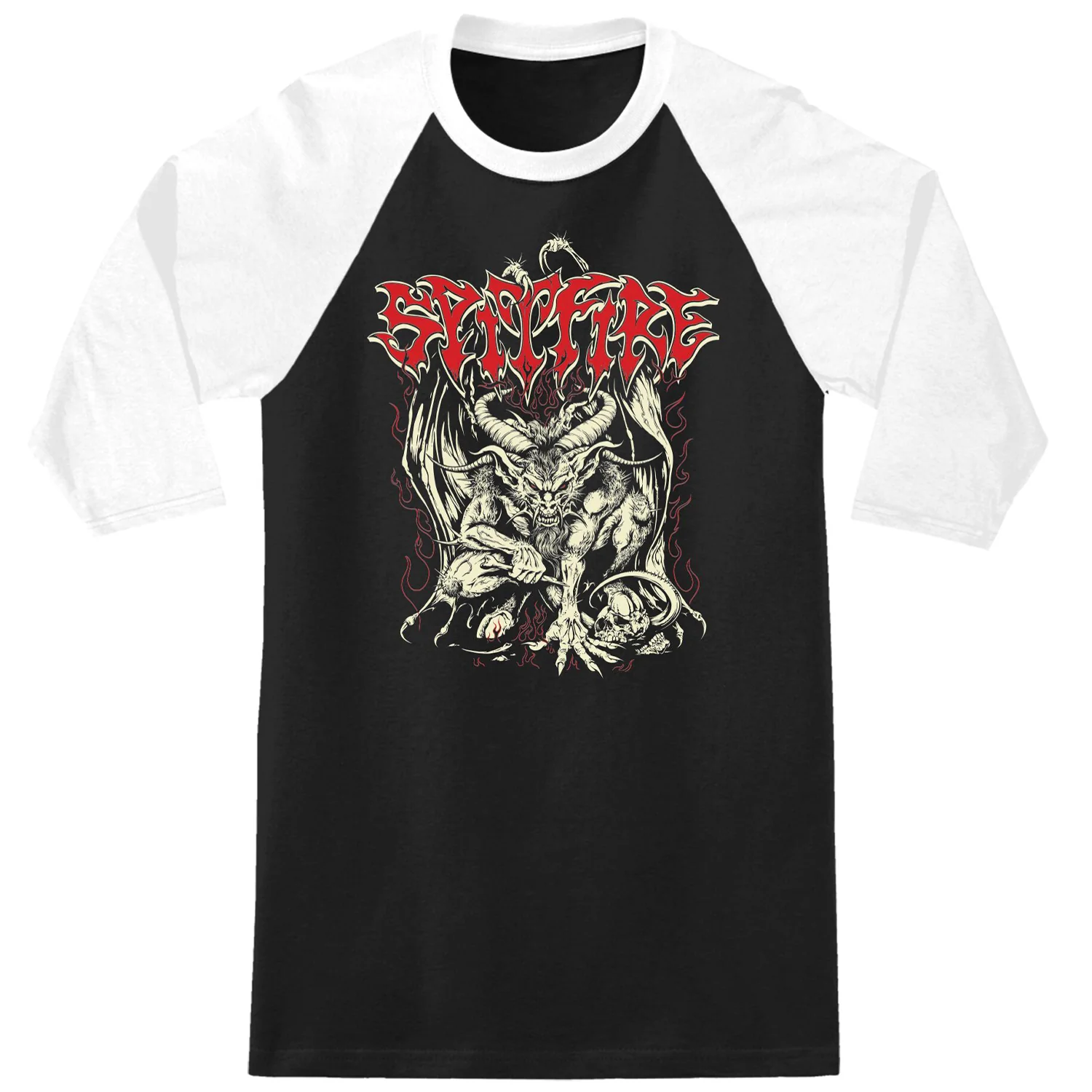 Spitfire Wheels Shirt Demon 3/4 Sleeve Black/White/Multi Discharge
