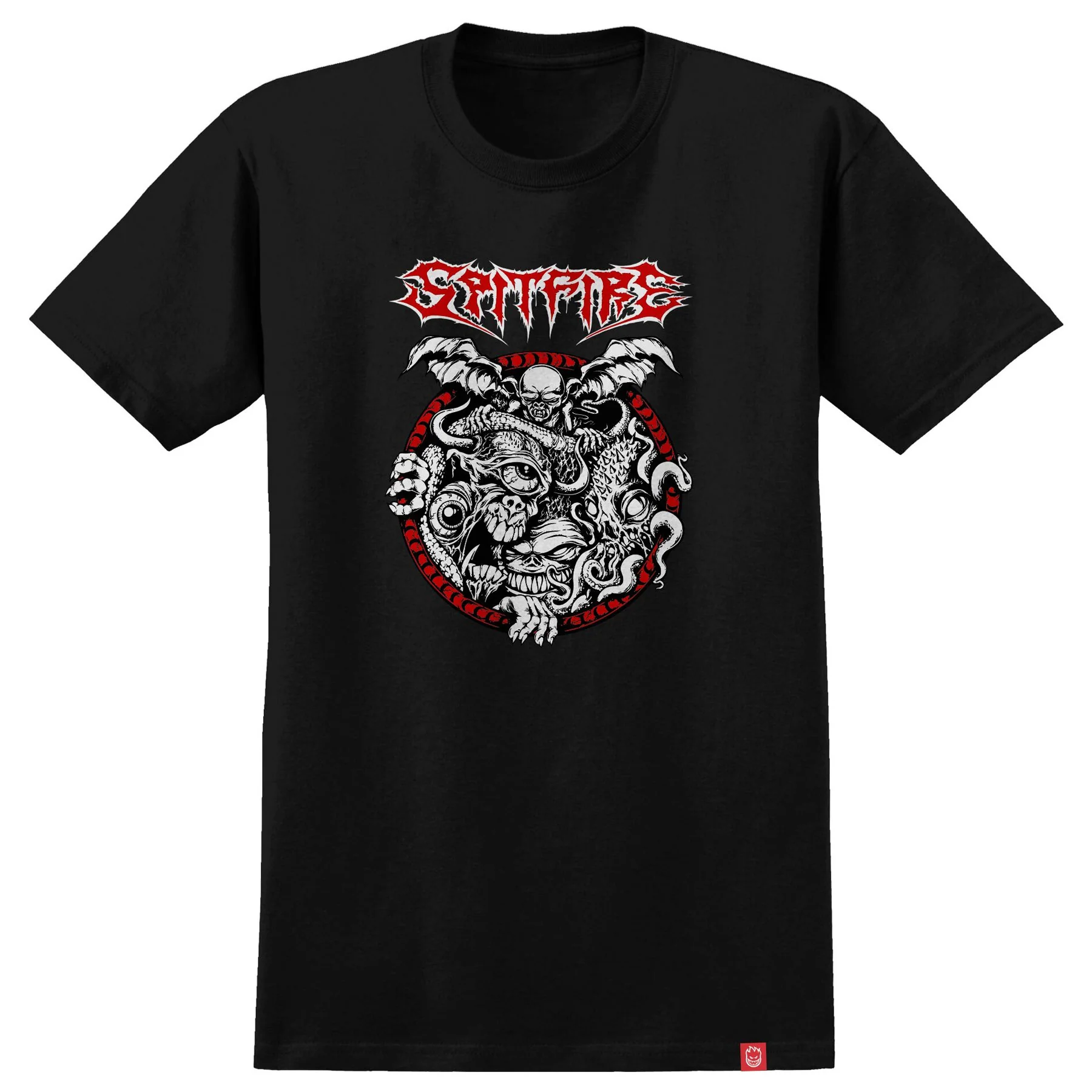 Spitfire Wheels Shirt Demon Gate Black/Red/White