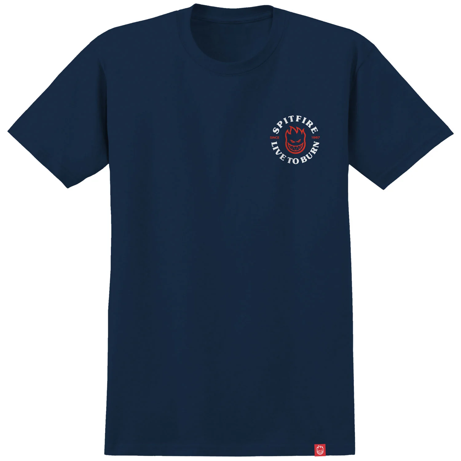 Spitfire Wheels Shirt Live to Burn Classic Navy/Red/White - Image 2