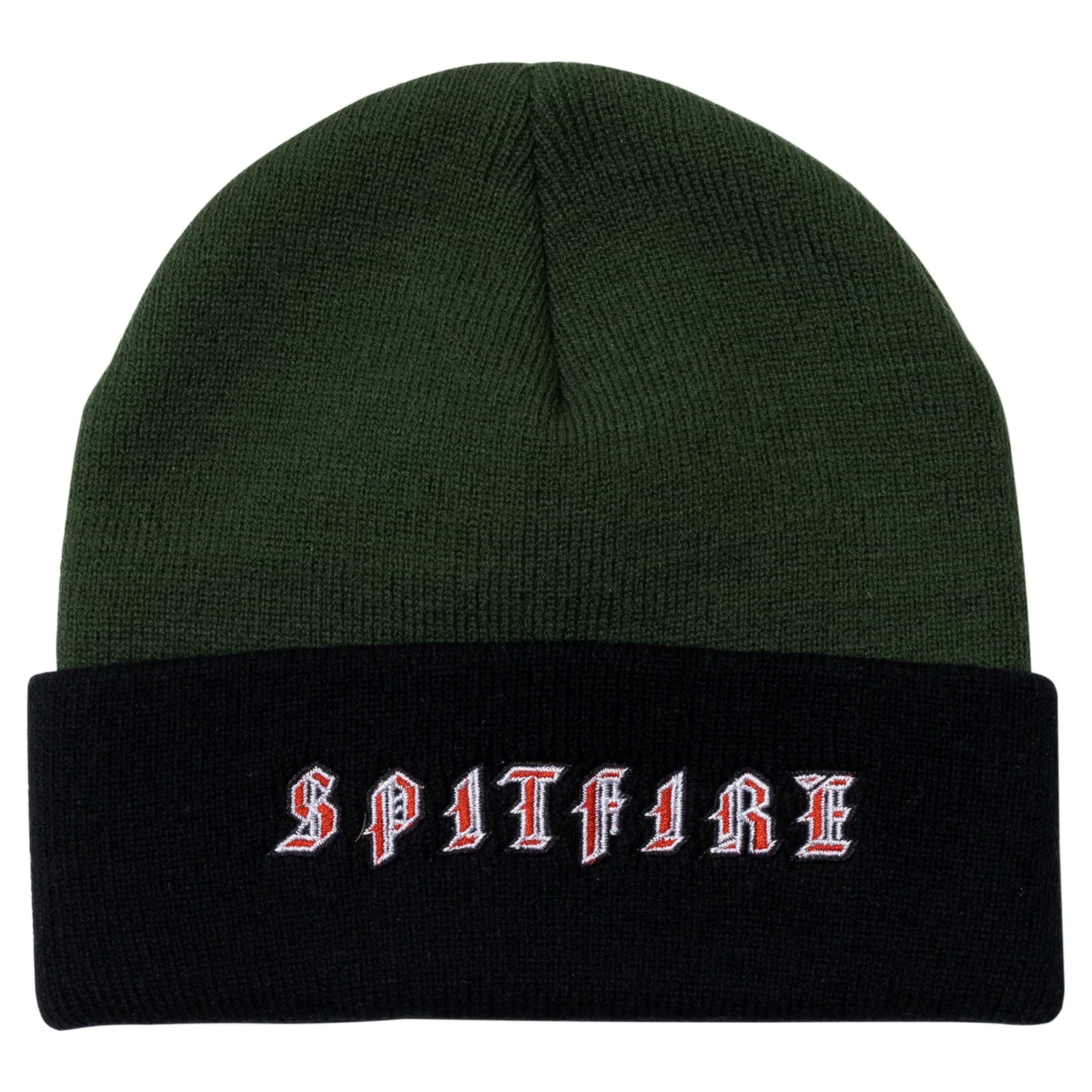 Spitfire Wheels Skateboard Beanie Old E Cuff Dark Green/Black