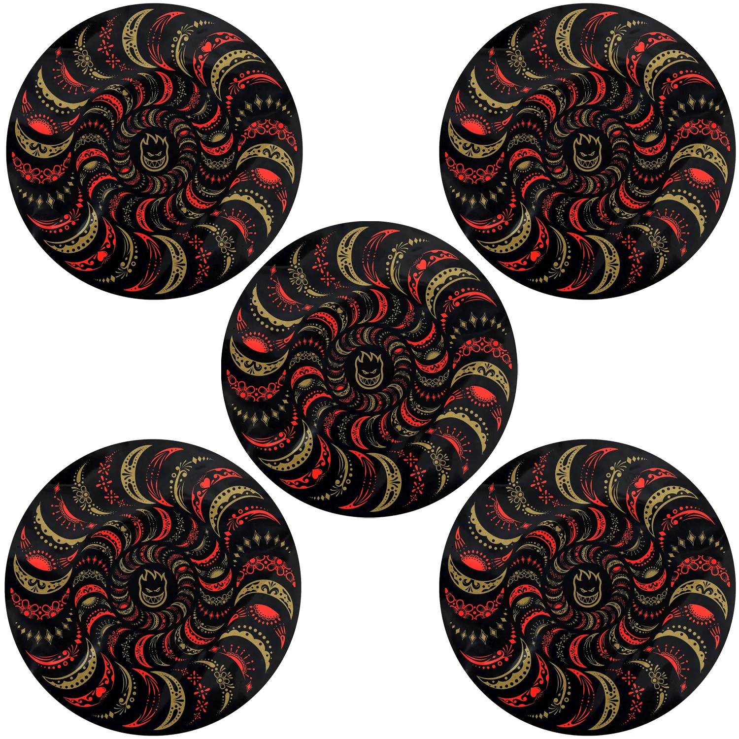 Spitfire Wheels Skateboard Sticker Mariano Pro Classic Black/Gold/Red 5" 5-Pack