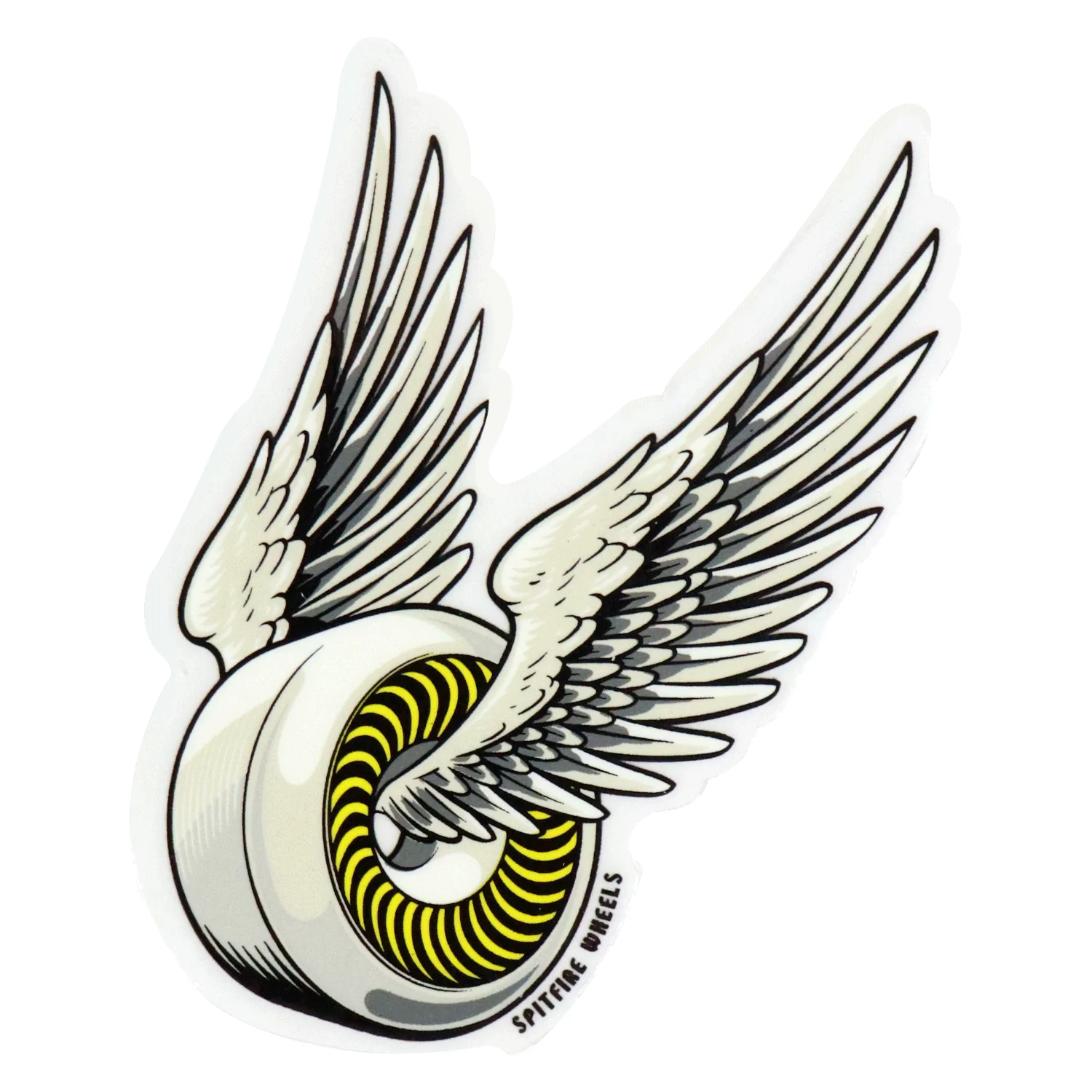 Spitfire Wheels Skateboard Sticker OG Classic Yellow 2" x 4"