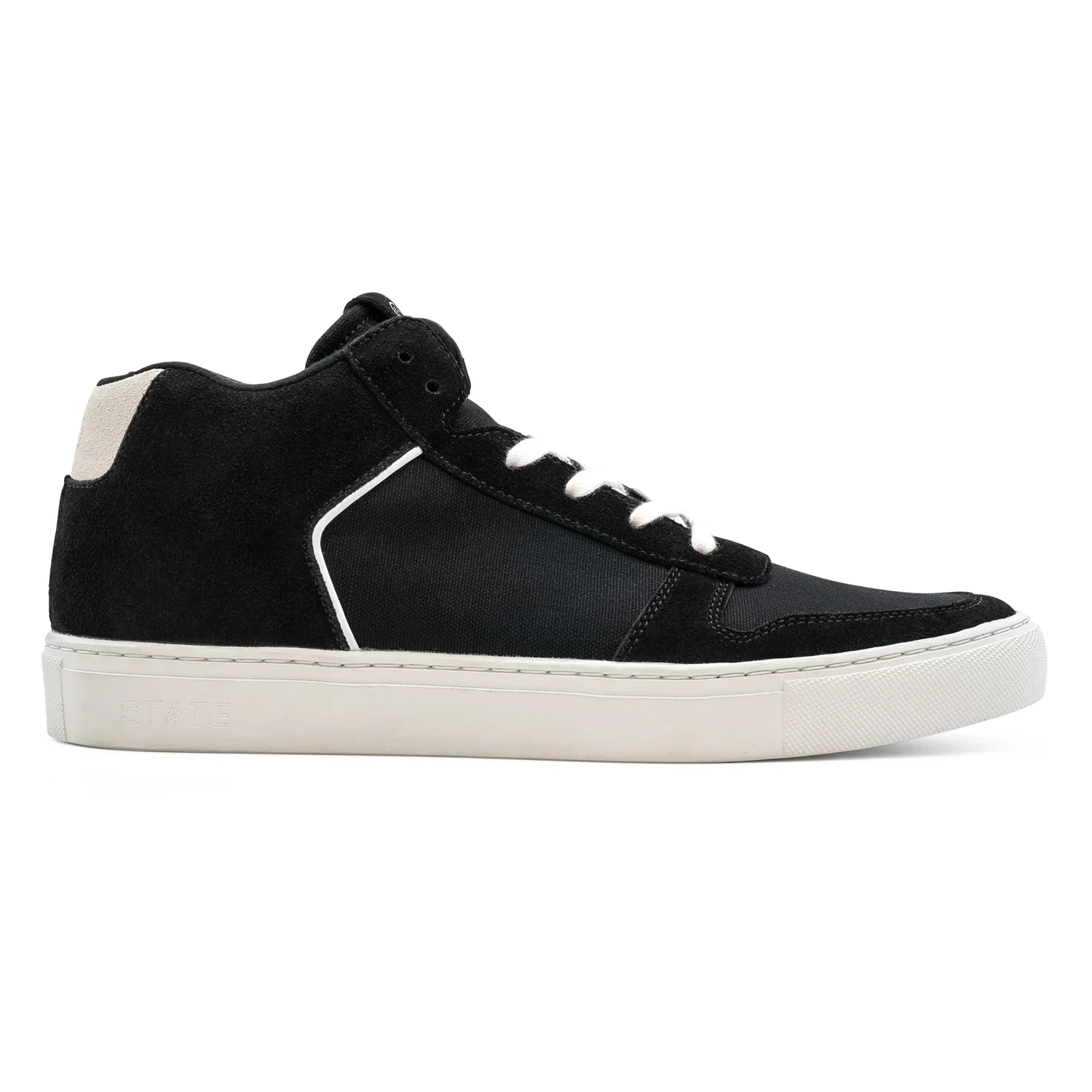 State Footwear Shoes Sterling Black/White Suede