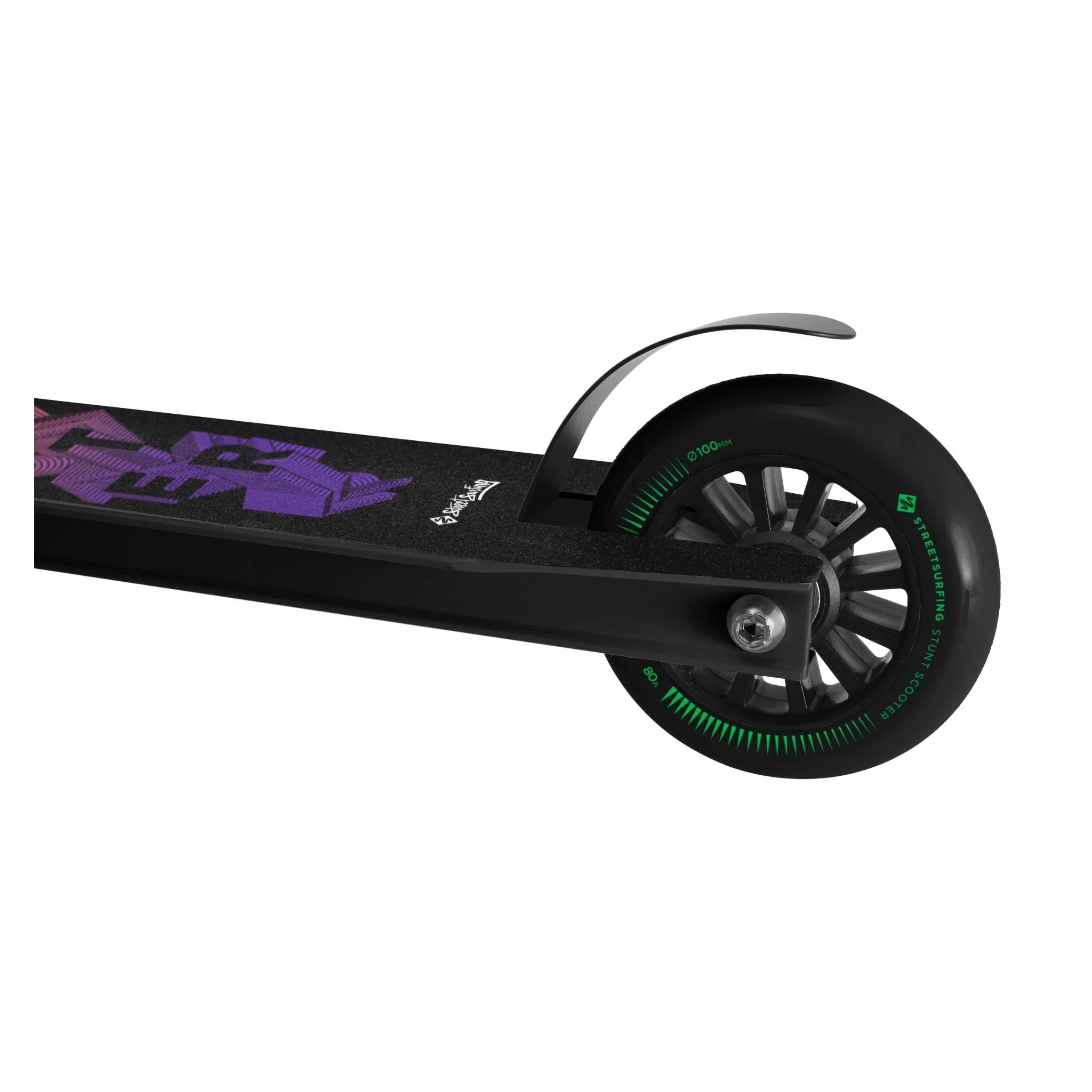 Street Surfing Stunt Kick Trick Scooter Trickster Black Gum - Youth Kids - Image 2