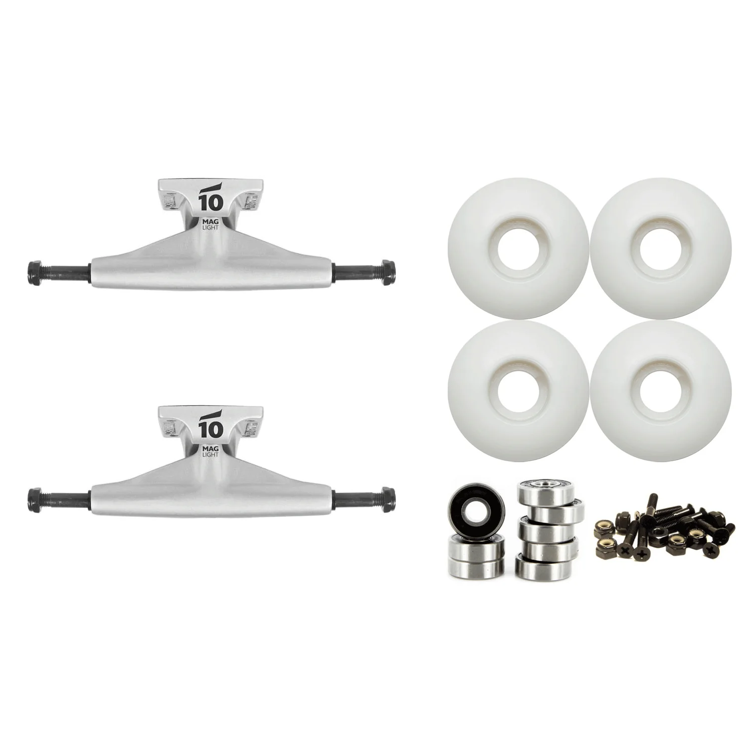 Tensor Mag Light (8.0") Skateboard Trucks 52mm Wheels and Bearings Combo Package